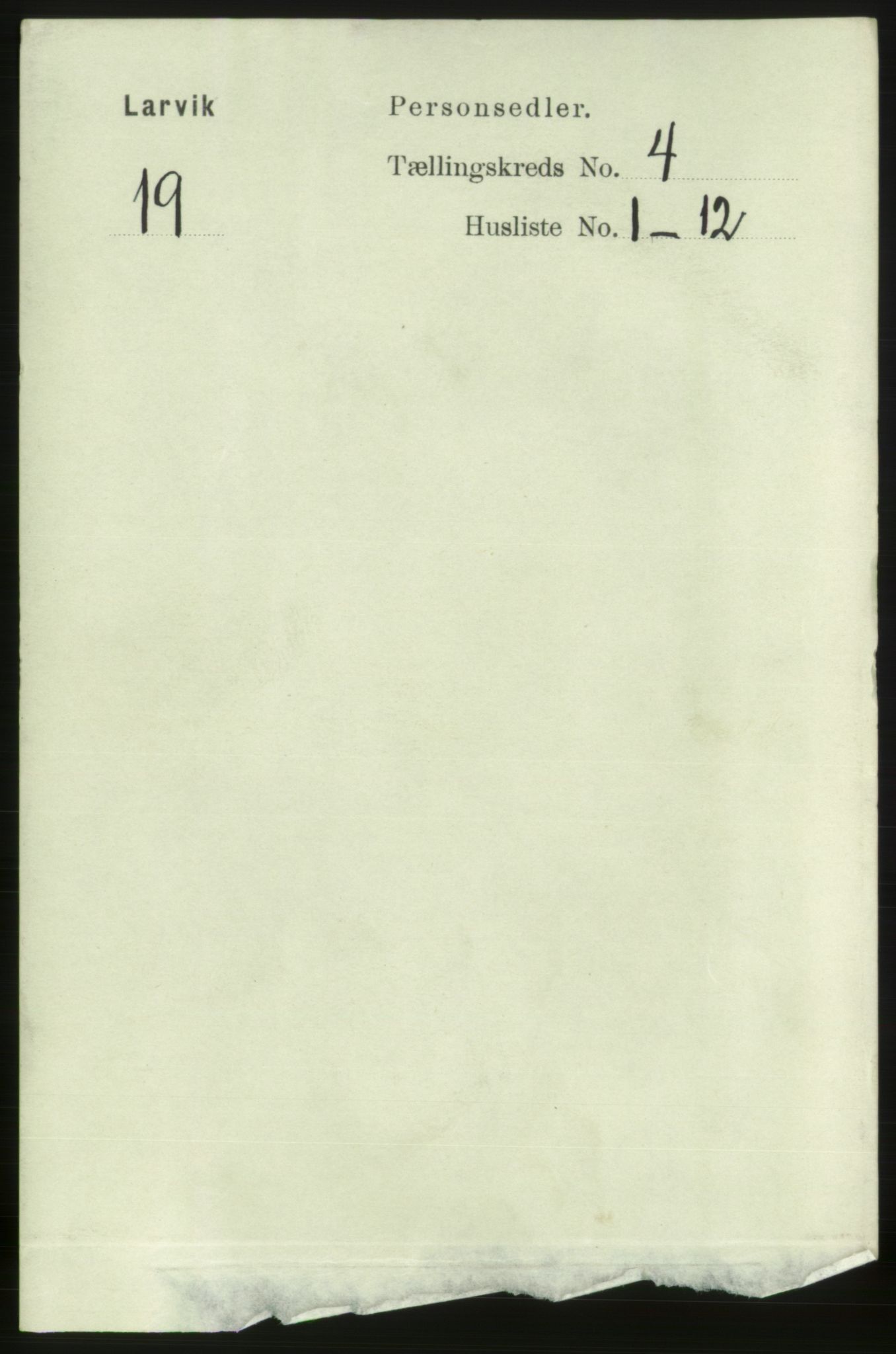 RA, 1891 census for 0707 Larvik, 1891, p. 5057