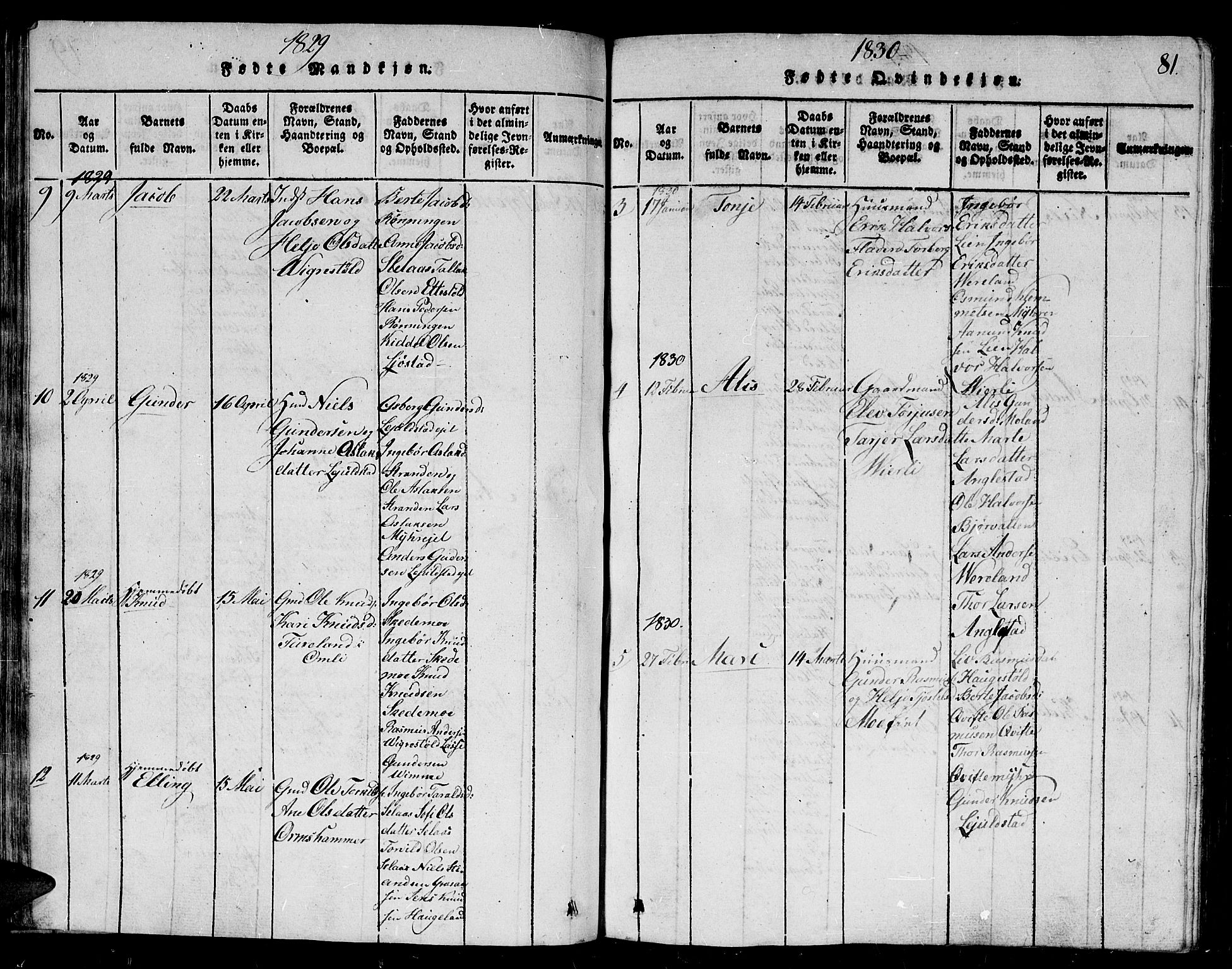 Gjerstad sokneprestkontor, SAK/1111-0014/F/Fb/Fbb/L0001: Parish register (copy) no. B 1, 1813-1863, p. 81