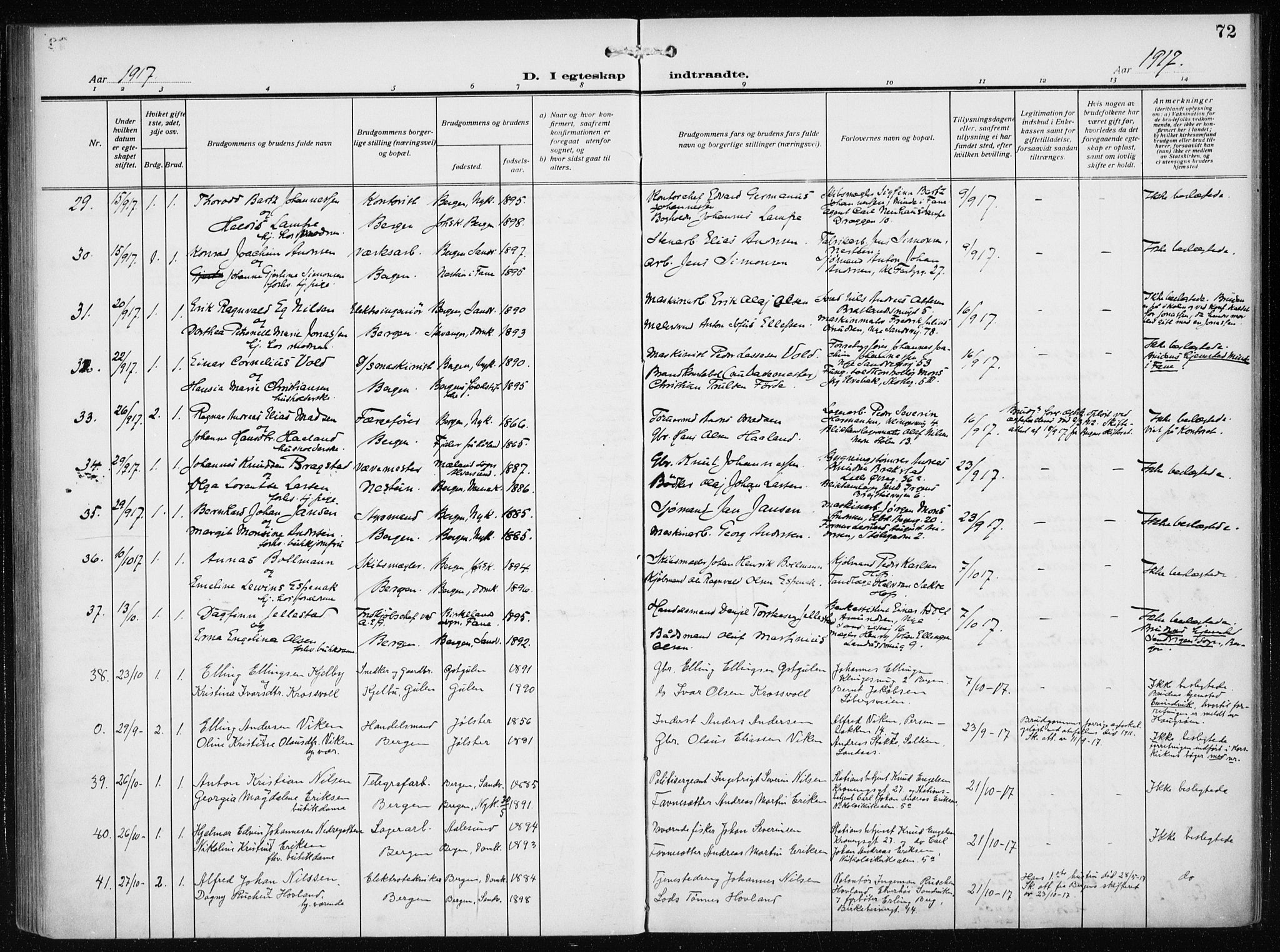 Mariakirken Sokneprestembete, AV/SAB-A-76901/H/Haa/L0015: Parish register (official) no. C 3, 1913-1927, p. 72