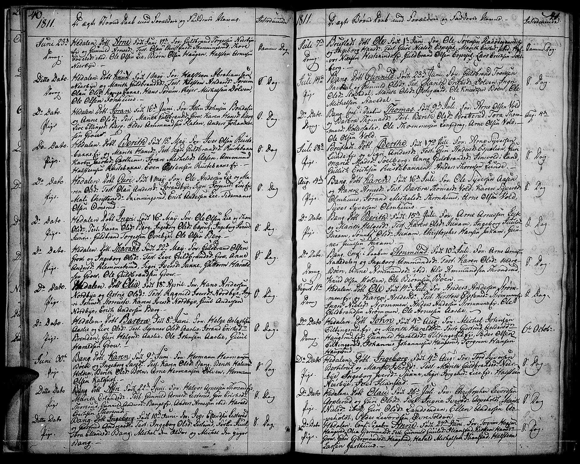 Sør-Aurdal prestekontor, AV/SAH-PREST-128/H/Ha/Haa/L0001: Parish register (official) no. 1, 1807-1815, p. 40-41