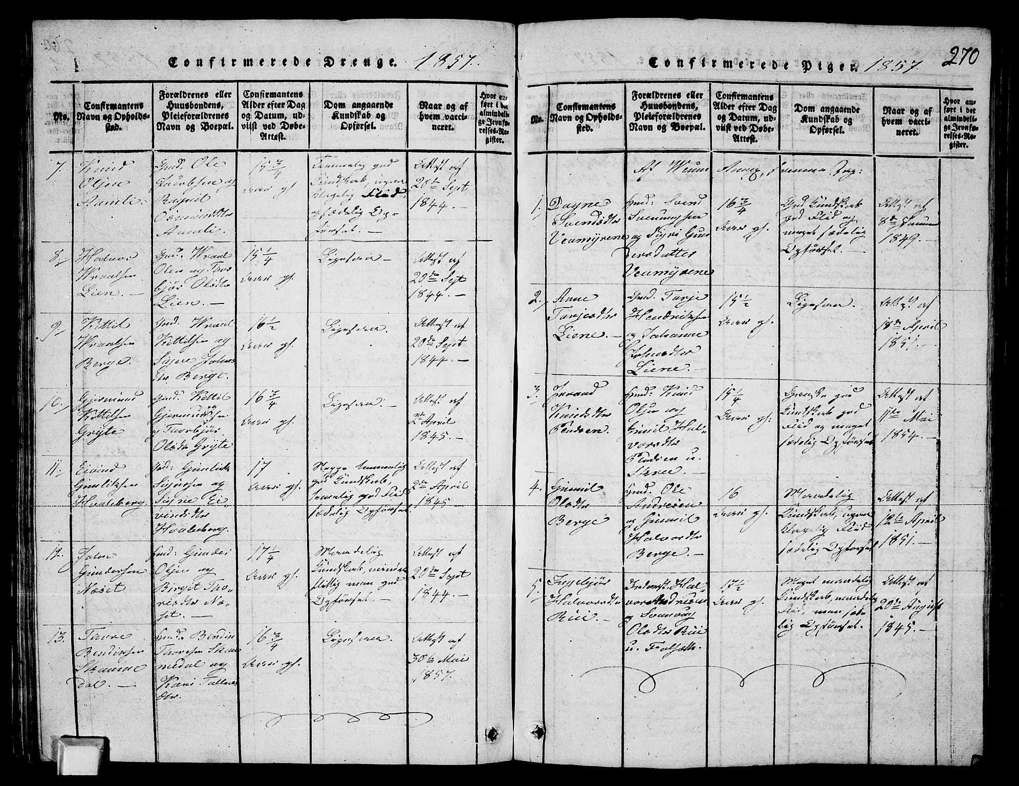 Fyresdal kirkebøker, SAKO/A-263/G/Ga/L0003: Parish register (copy) no. I 3, 1815-1863, p. 270