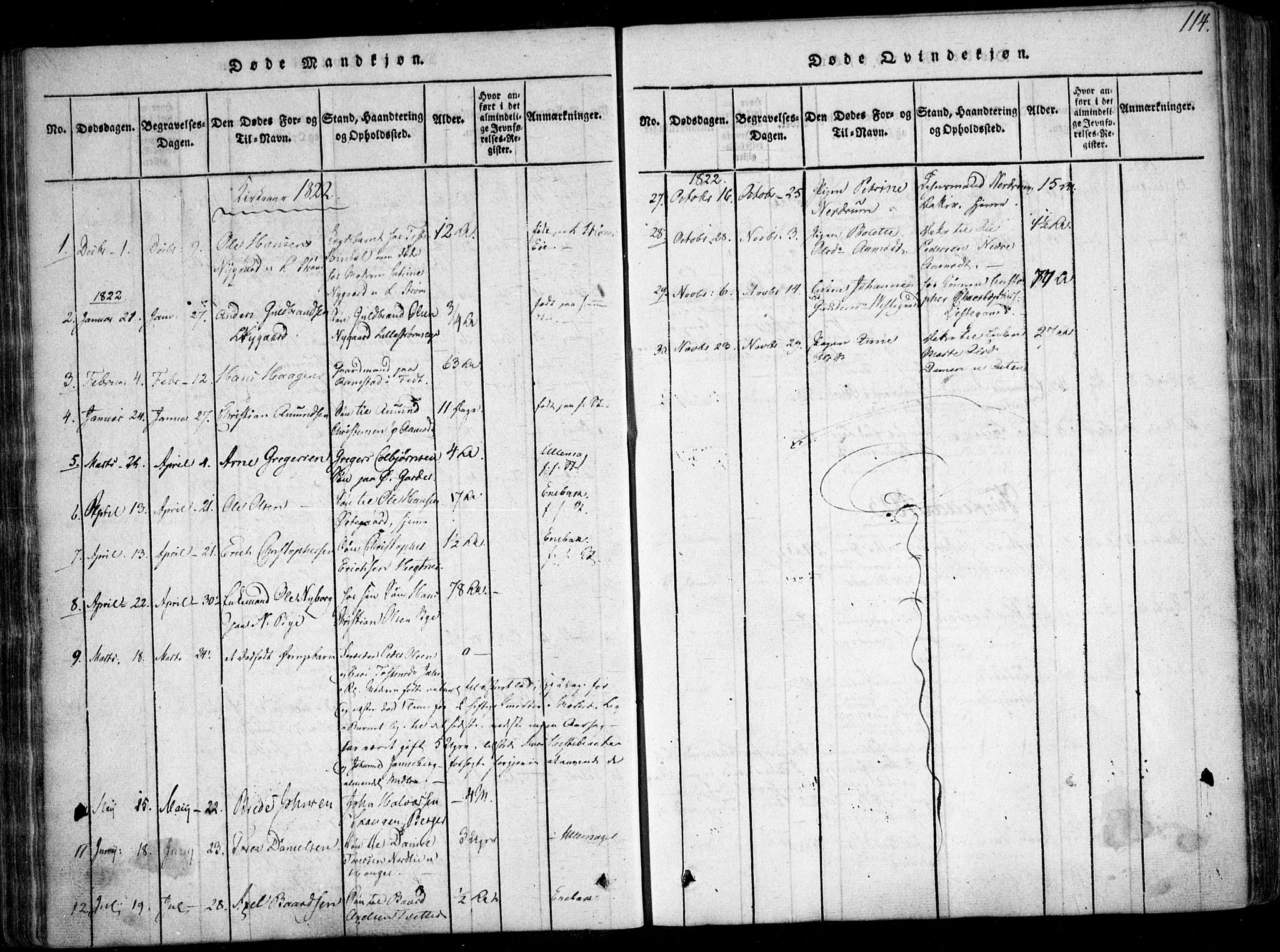 Fet prestekontor Kirkebøker, AV/SAO-A-10370a/F/Fa/L0008: Parish register (official) no. I 8, 1815-1842, p. 114