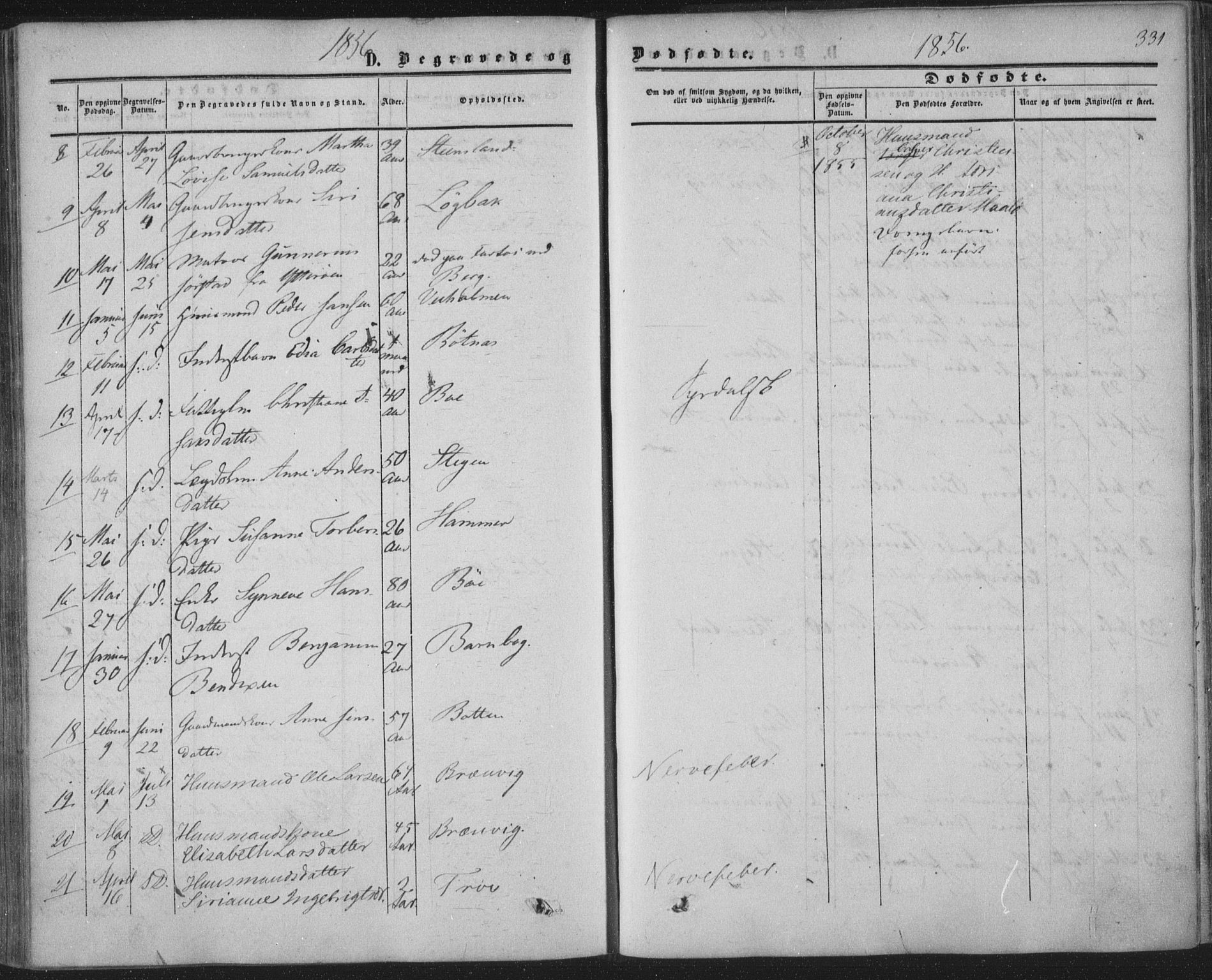 Ministerialprotokoller, klokkerbøker og fødselsregistre - Nordland, AV/SAT-A-1459/855/L0800: Parish register (official) no. 855A08, 1852-1864, p. 331