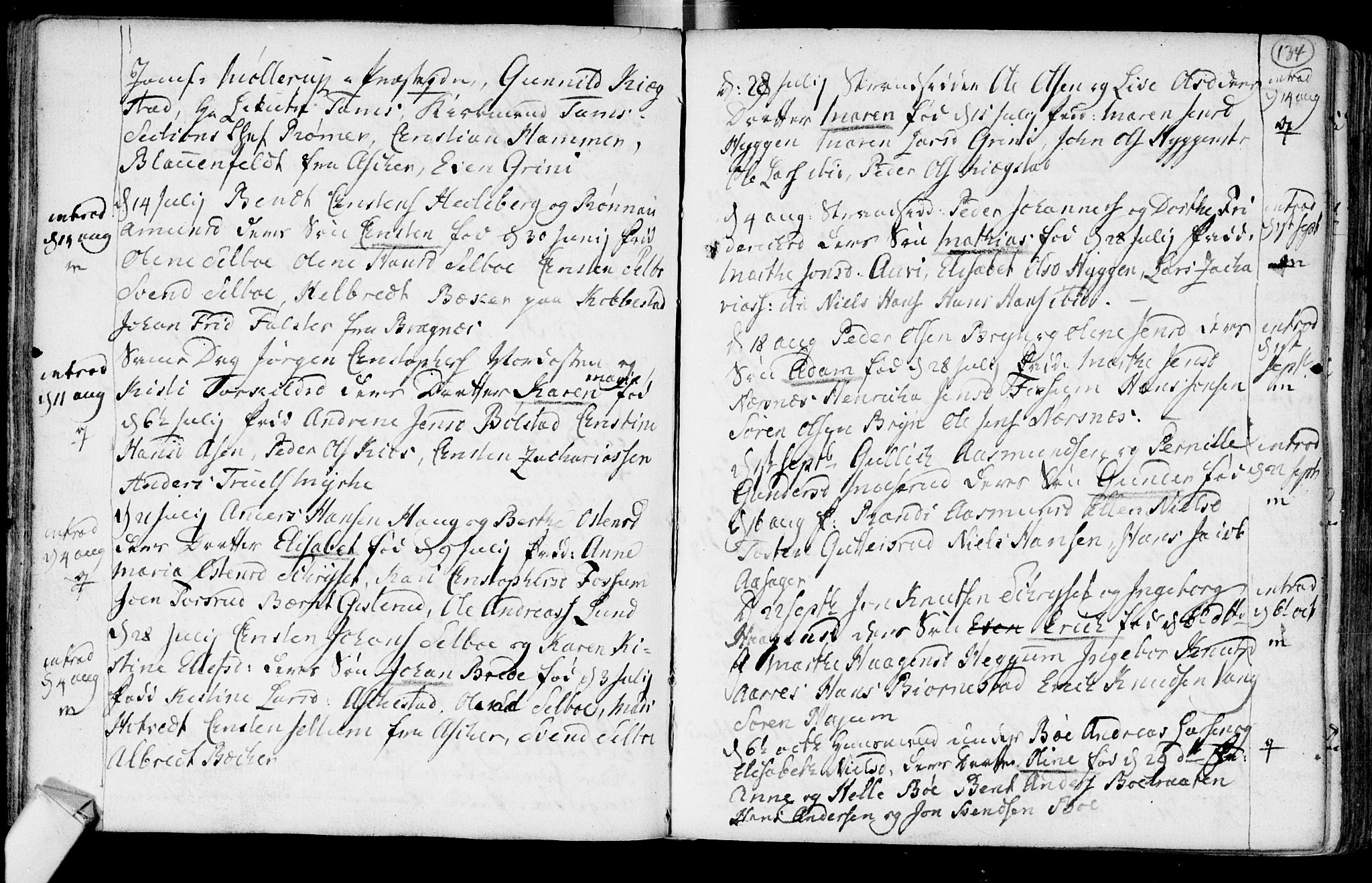 Røyken kirkebøker, SAKO/A-241/F/Fa/L0003: Parish register (official) no. 3, 1782-1813, p. 134