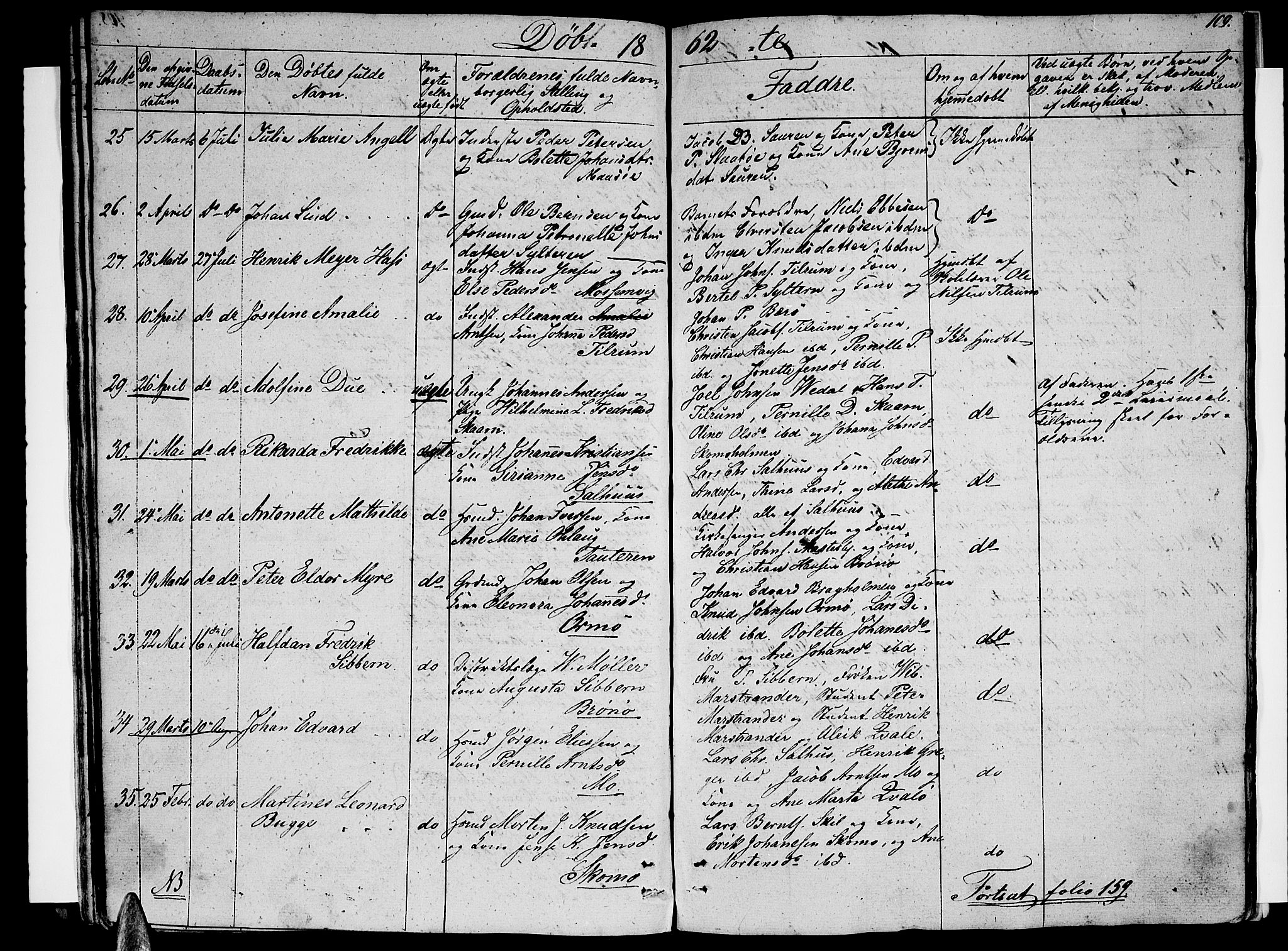 Ministerialprotokoller, klokkerbøker og fødselsregistre - Nordland, SAT/A-1459/813/L0211: Parish register (copy) no. 813C03, 1842-1863, p. 109