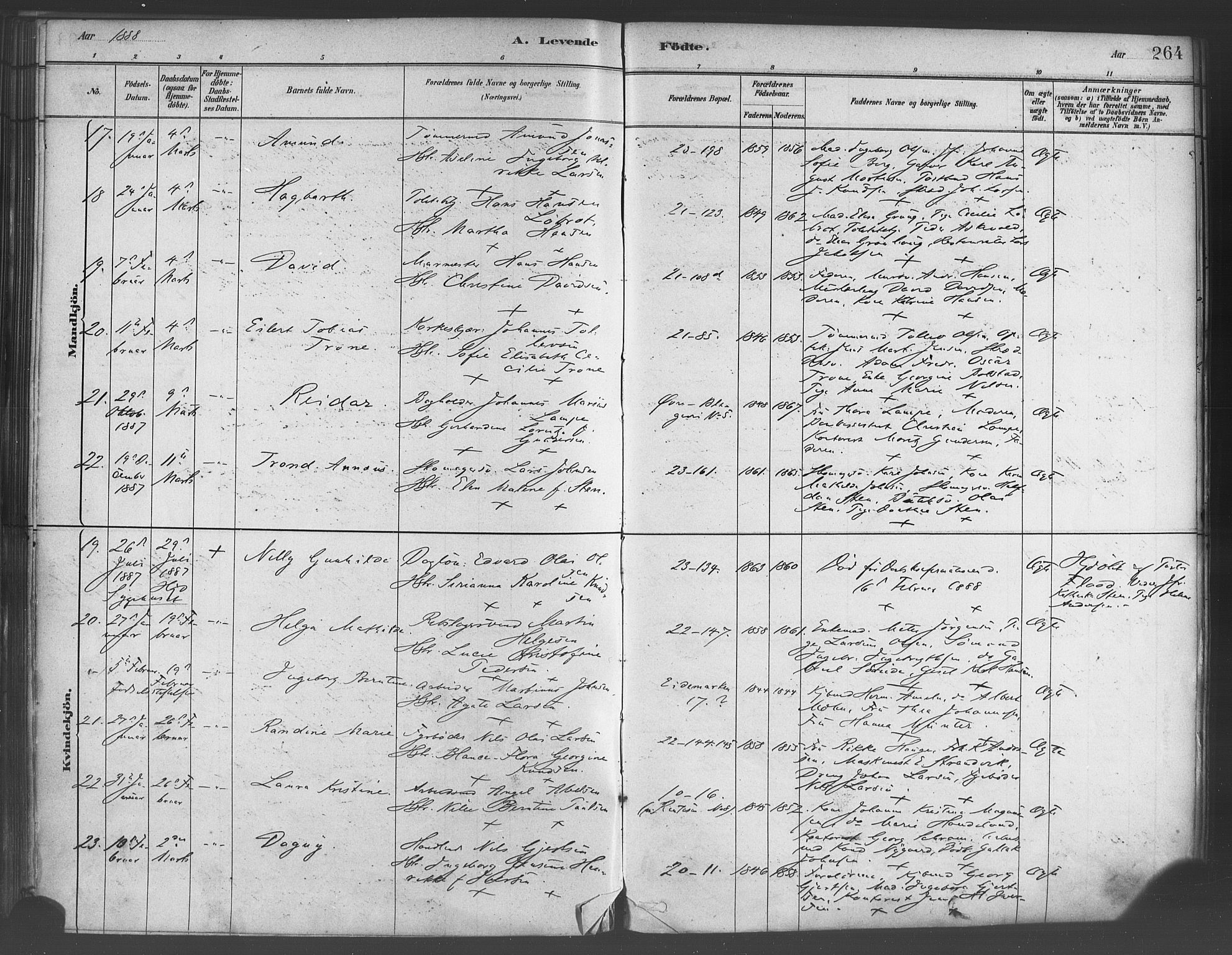 Korskirken sokneprestembete, SAB/A-76101/H/Haa/L0021: Parish register (official) no. B 7, 1878-1889, p. 264