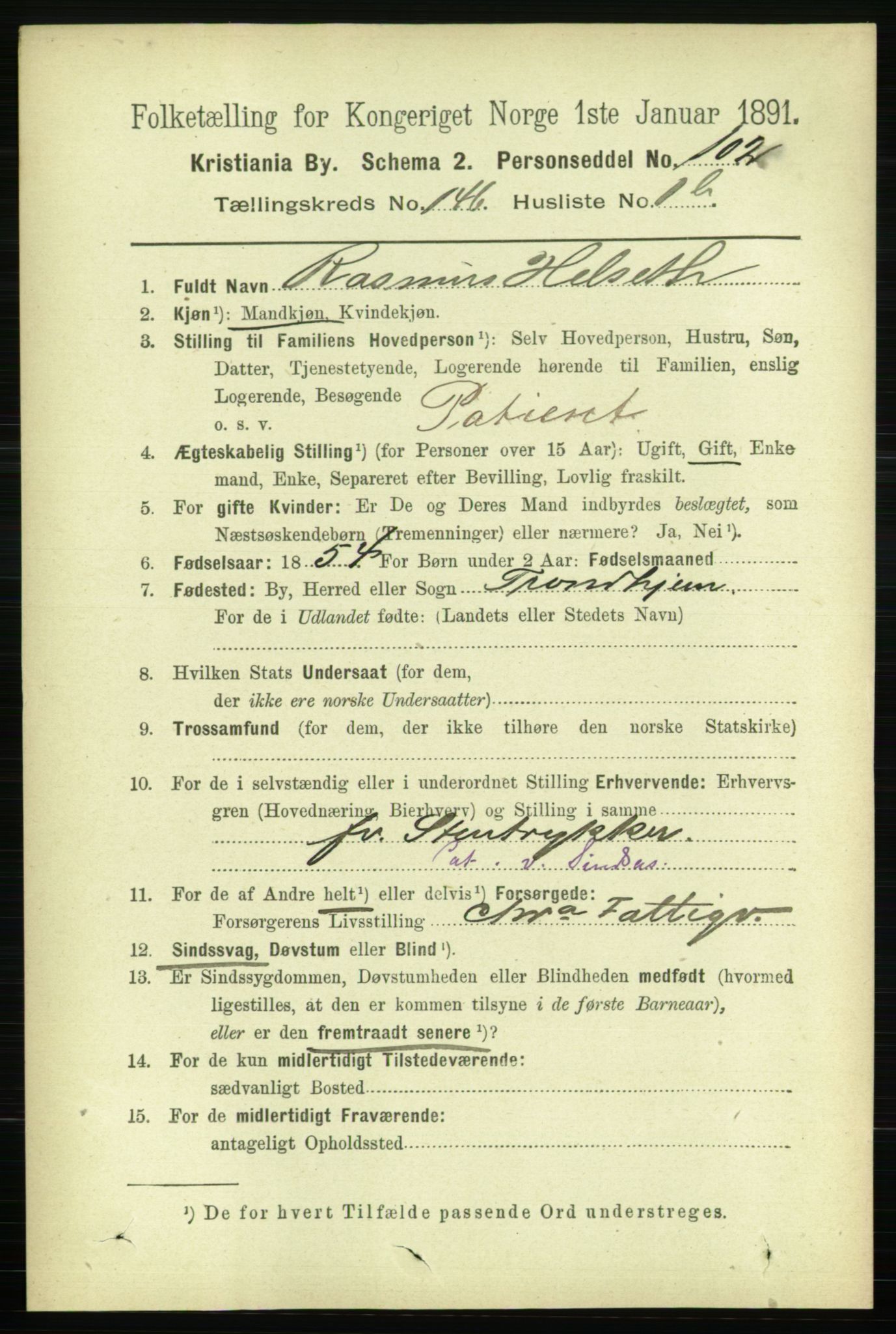 RA, 1891 census for 0301 Kristiania, 1891, p. 80651