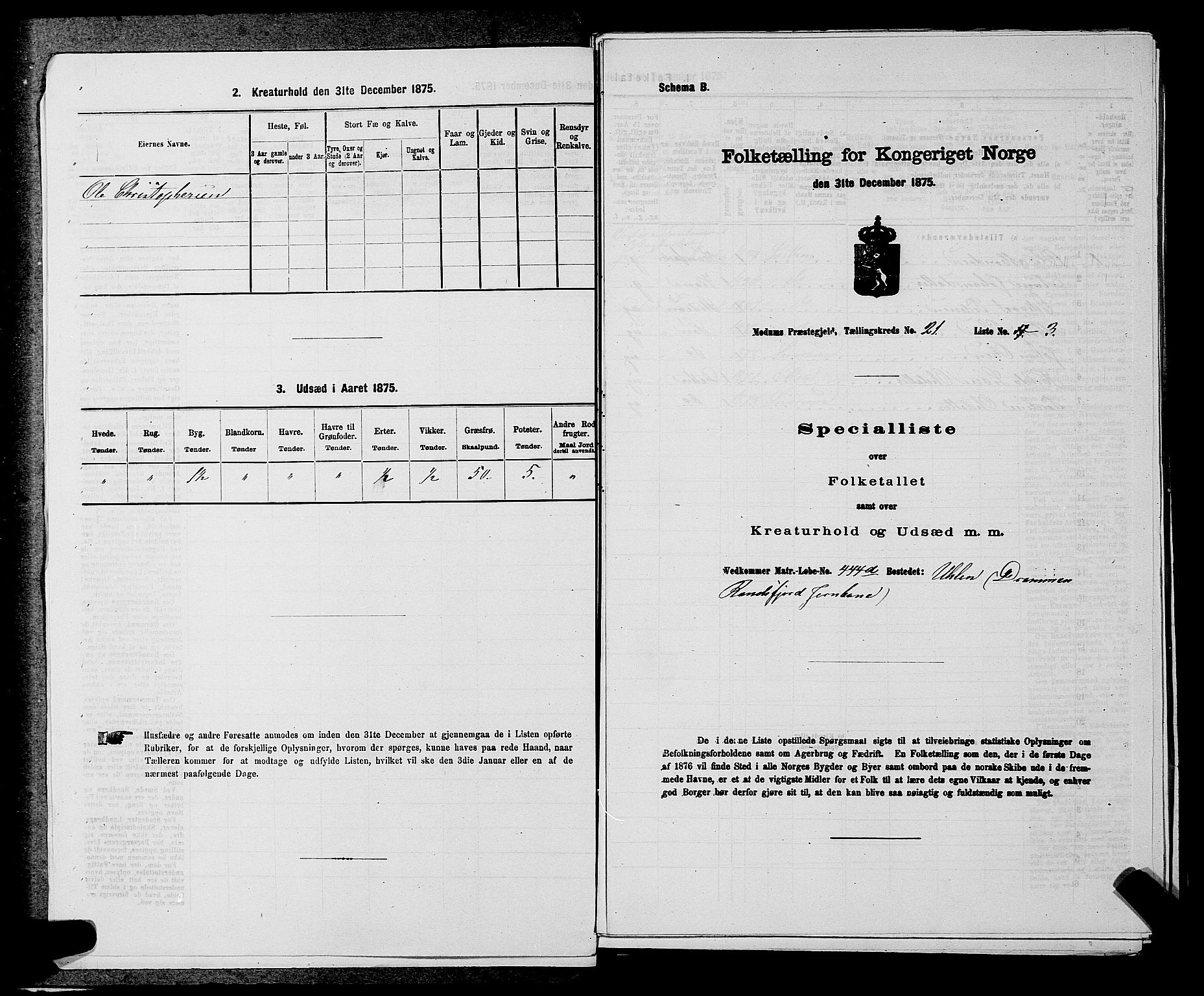 SAKO, 1875 census for 0623P Modum, 1875, p. 2555