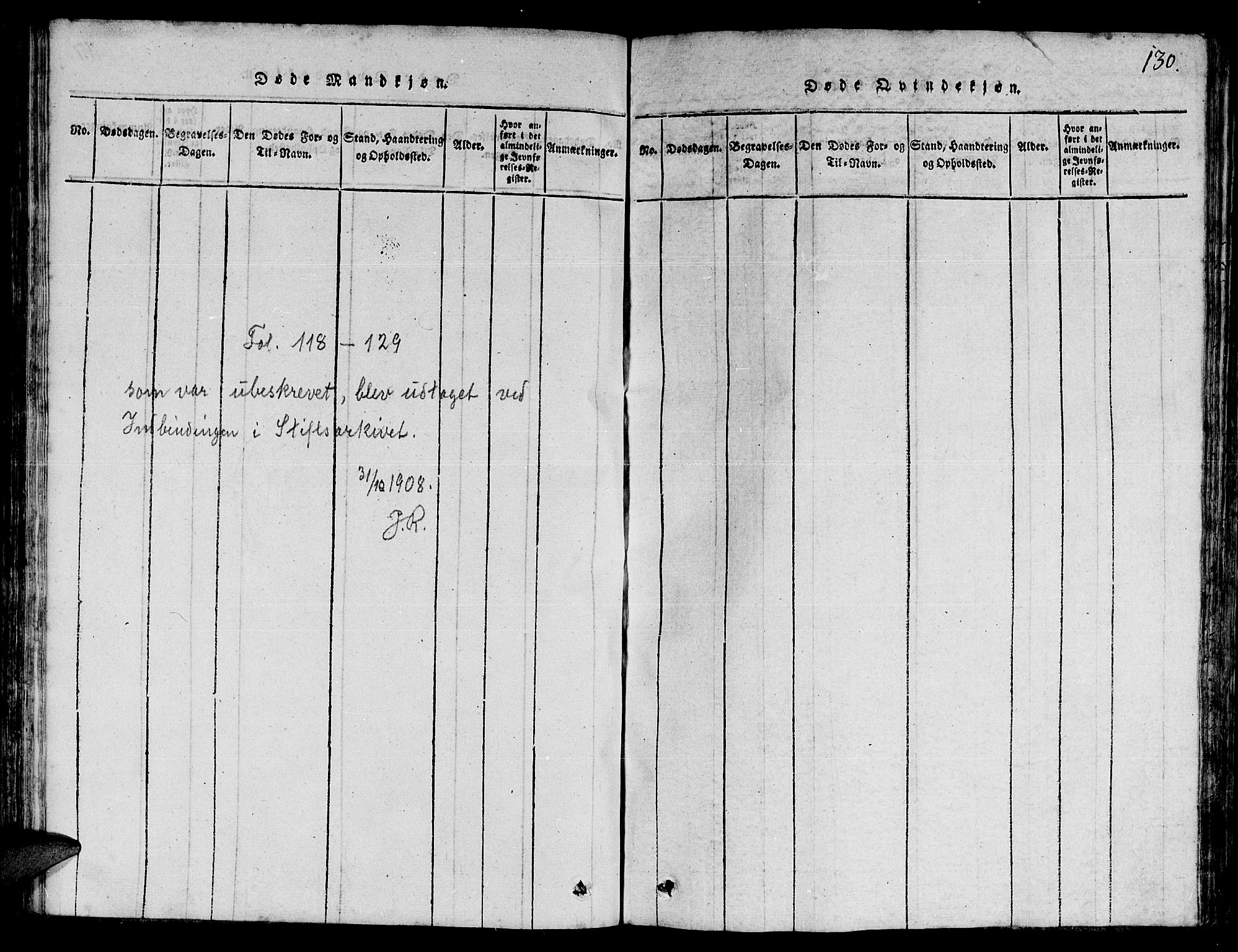 Ministerialprotokoller, klokkerbøker og fødselsregistre - Nord-Trøndelag, SAT/A-1458/780/L0648: Parish register (copy) no. 780C01 /1, 1815-1870, p. 130