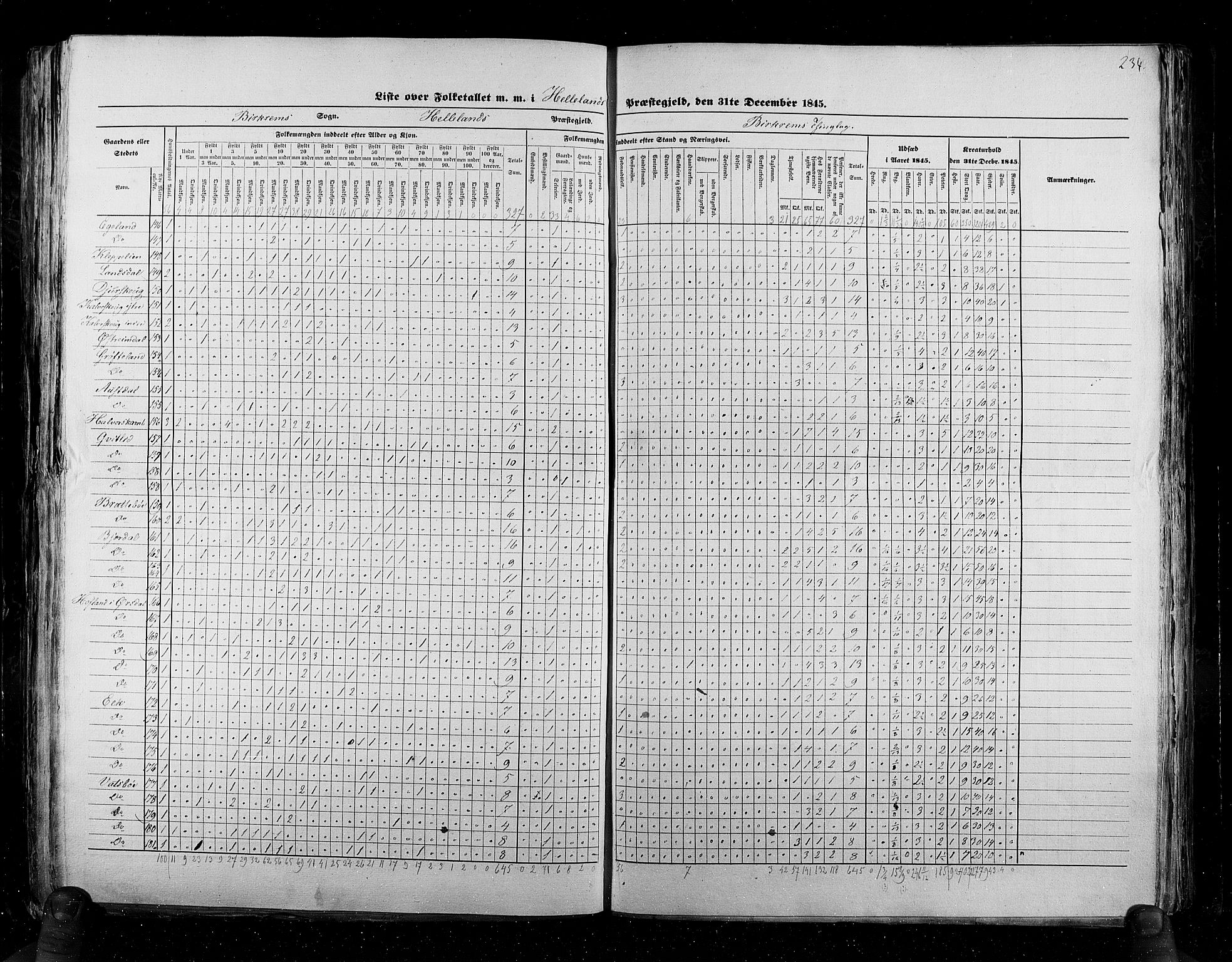 RA, Census 1845, vol. 6: Lister og Mandal amt og Stavanger amt, 1845, p. 234