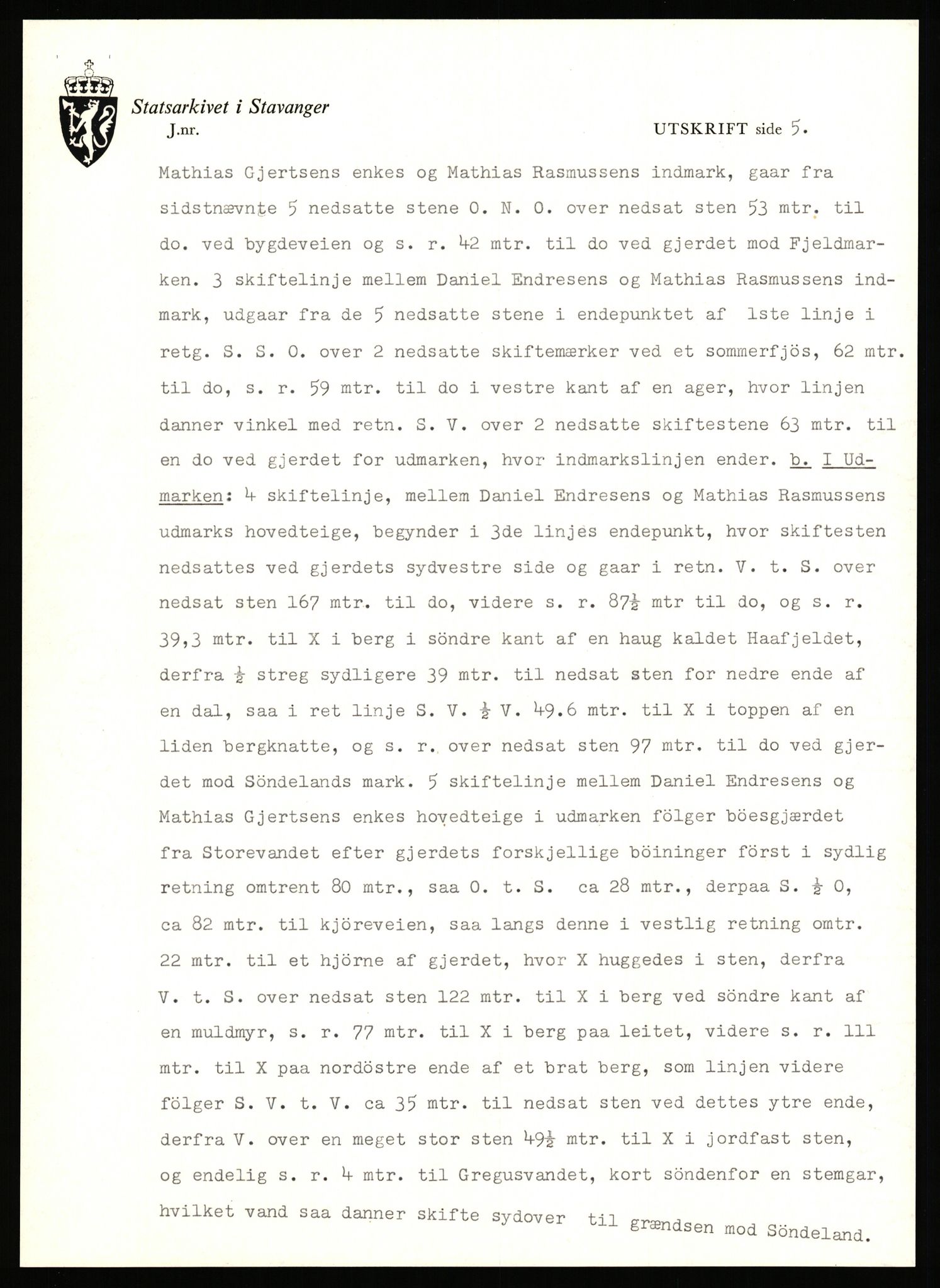 Statsarkivet i Stavanger, AV/SAST-A-101971/03/Y/Yj/L0027: Avskrifter sortert etter gårdsnavn: Gravdal - Grøtteland, 1750-1930, p. 413