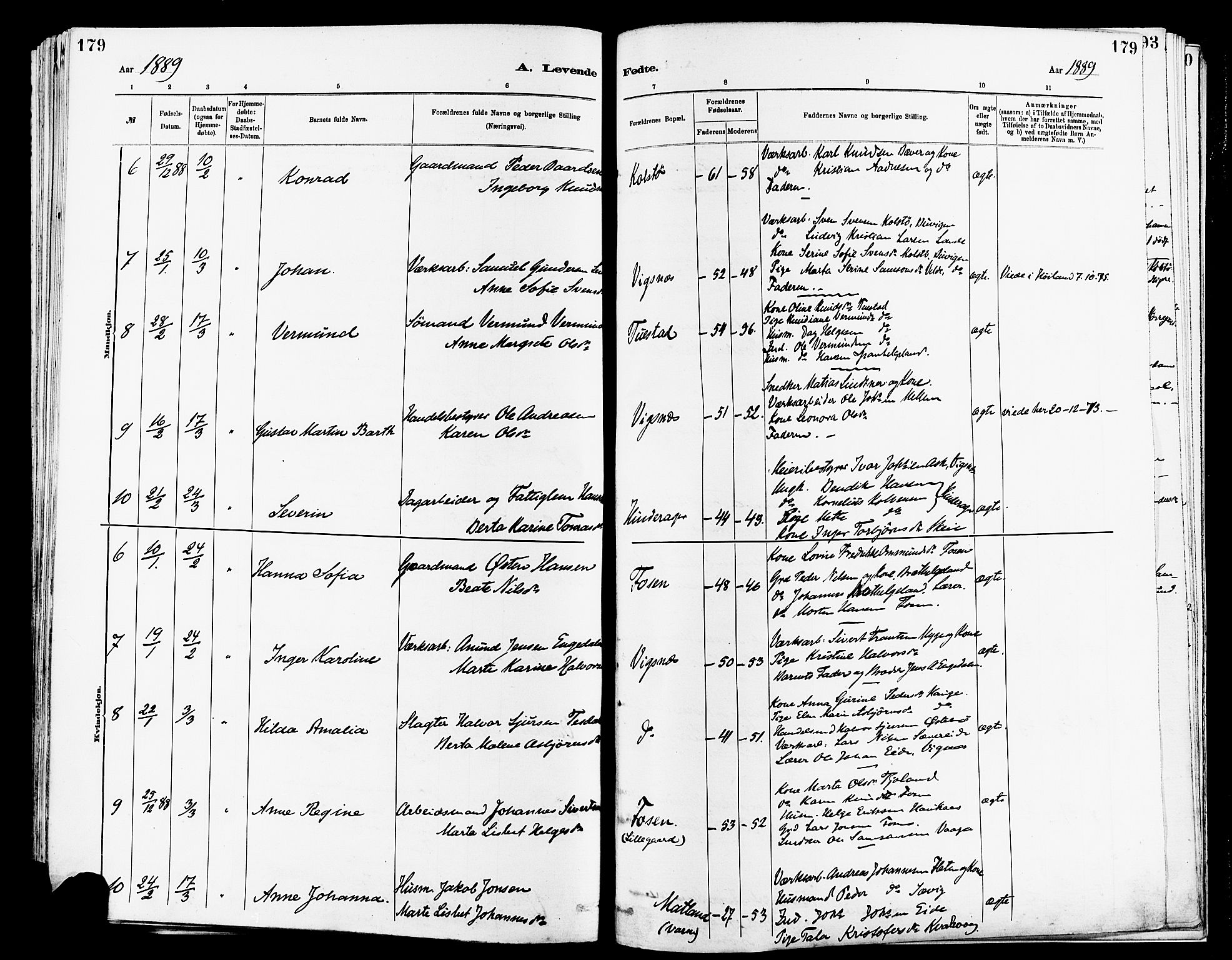 Avaldsnes sokneprestkontor, AV/SAST-A -101851/H/Ha/Haa/L0014: Parish register (official) no. A 14, 1880-1889, p. 179