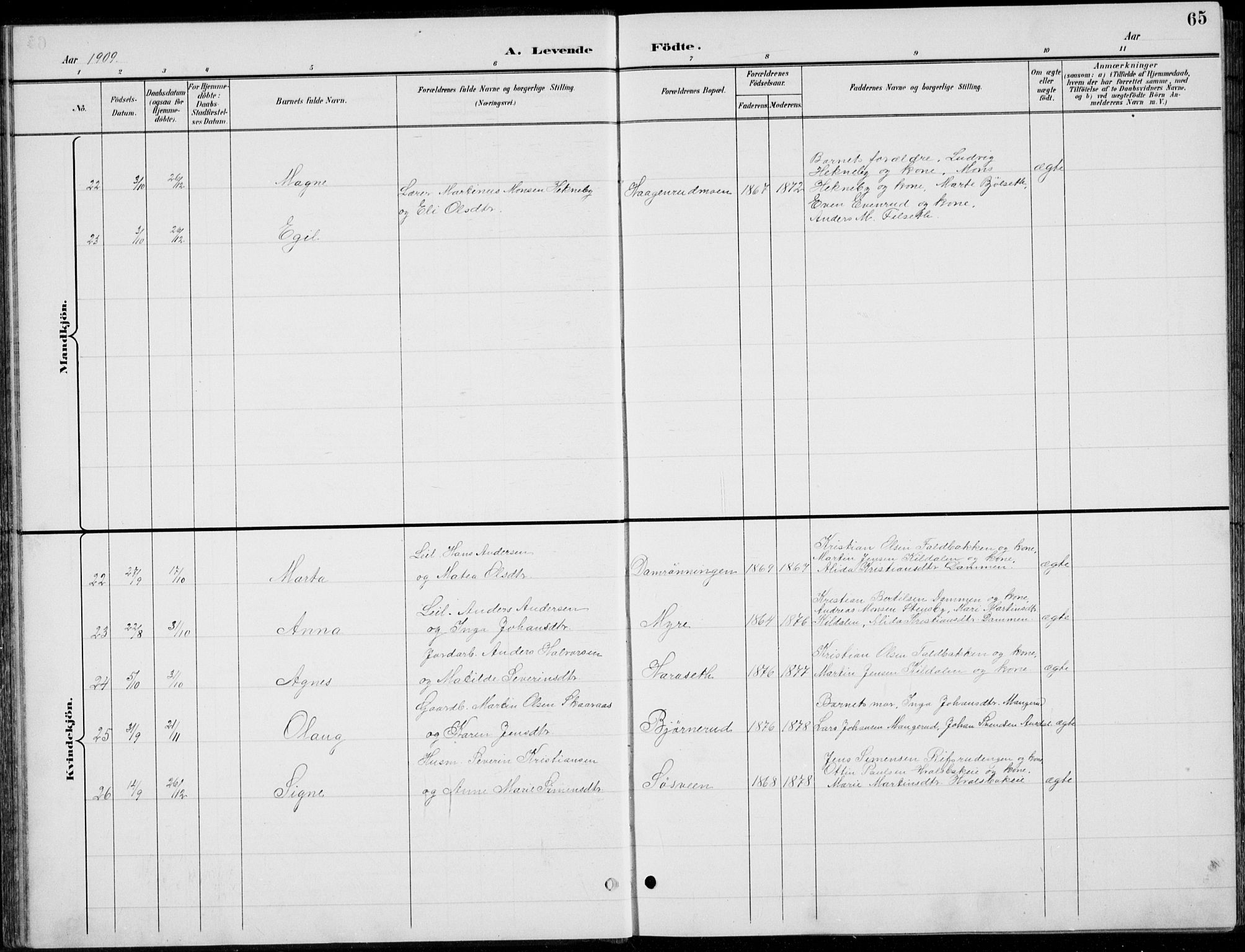 Romedal prestekontor, AV/SAH-PREST-004/L/L0013: Parish register (copy) no. 13, 1896-1937, p. 65