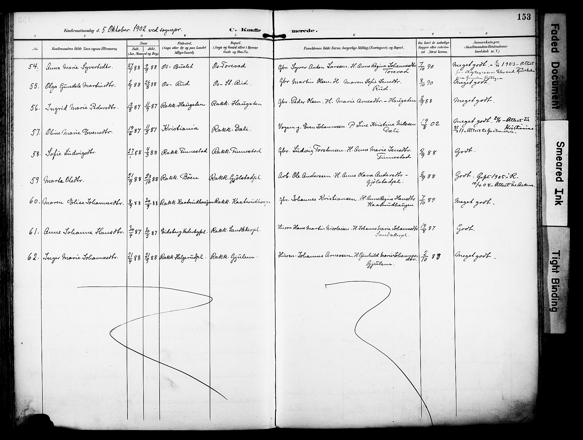 Rakkestad prestekontor Kirkebøker, AV/SAO-A-2008/F/Fa/L0013: Parish register (official) no. I 13, 1894-1908, p. 153