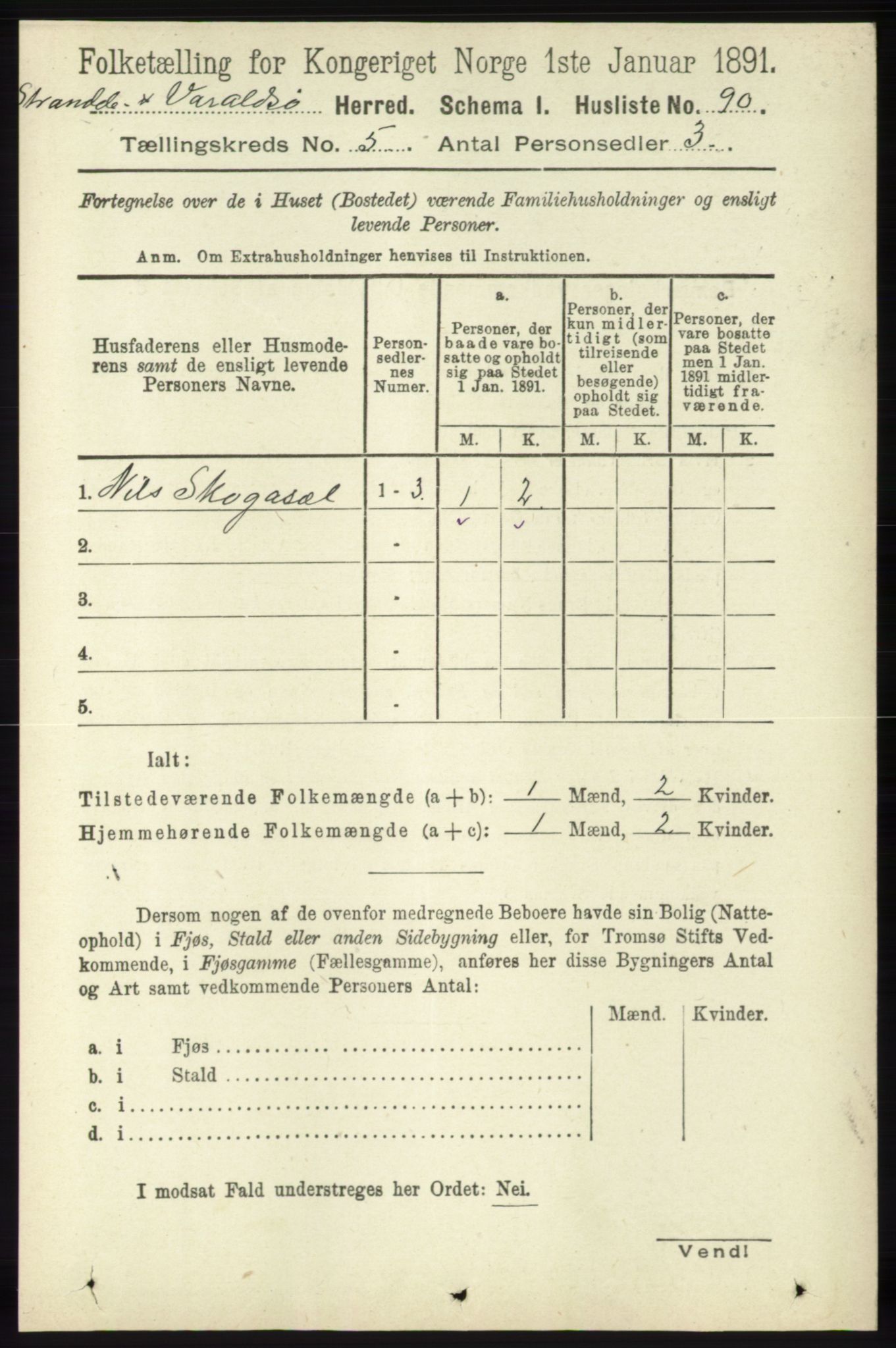 RA, 1891 census for 1226 Strandebarm og Varaldsøy, 1891, p. 1881