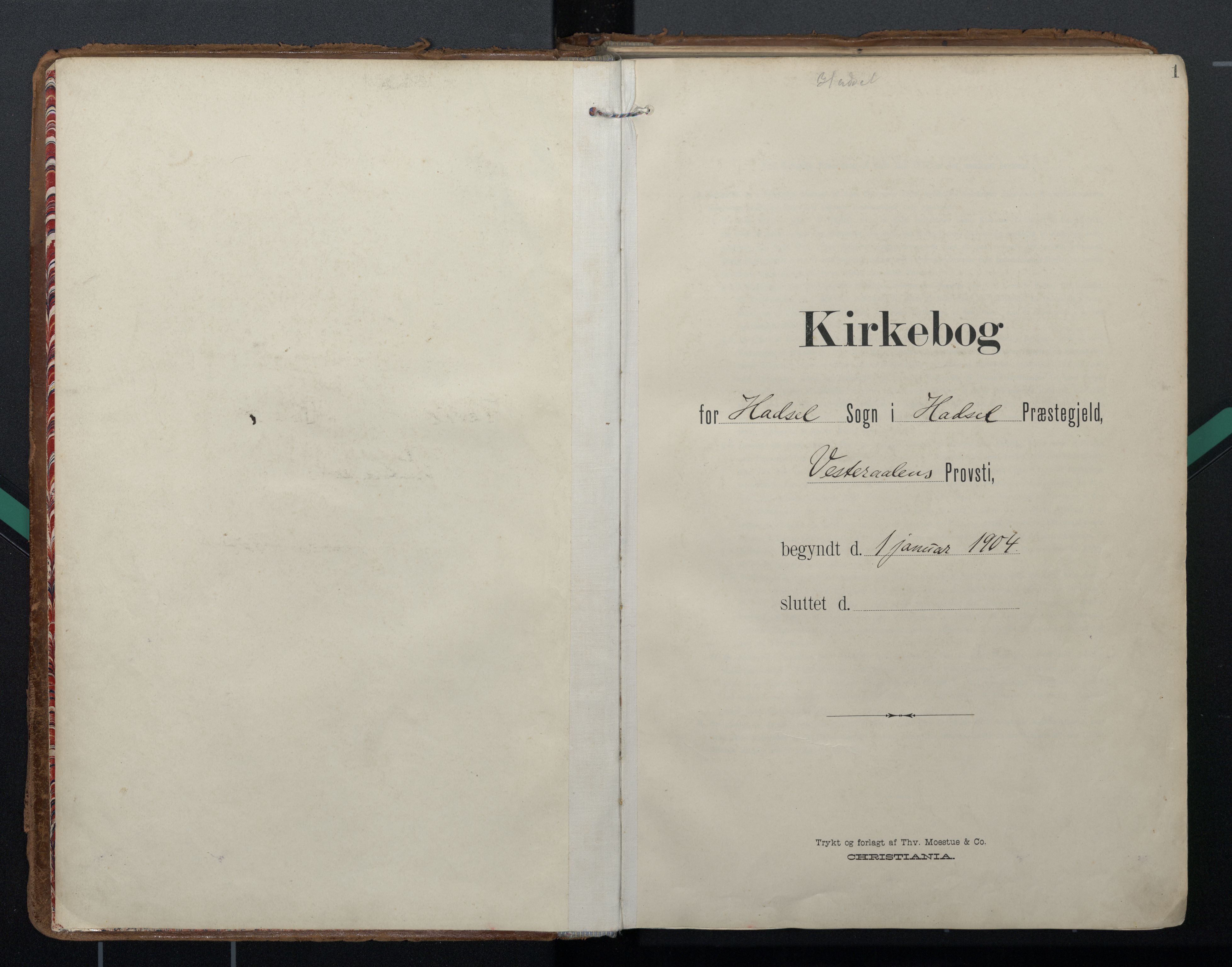 Ministerialprotokoller, klokkerbøker og fødselsregistre - Nordland, AV/SAT-A-1459/888/L1248: Parish register (official) no. 888A14, 1904-1913, p. 1