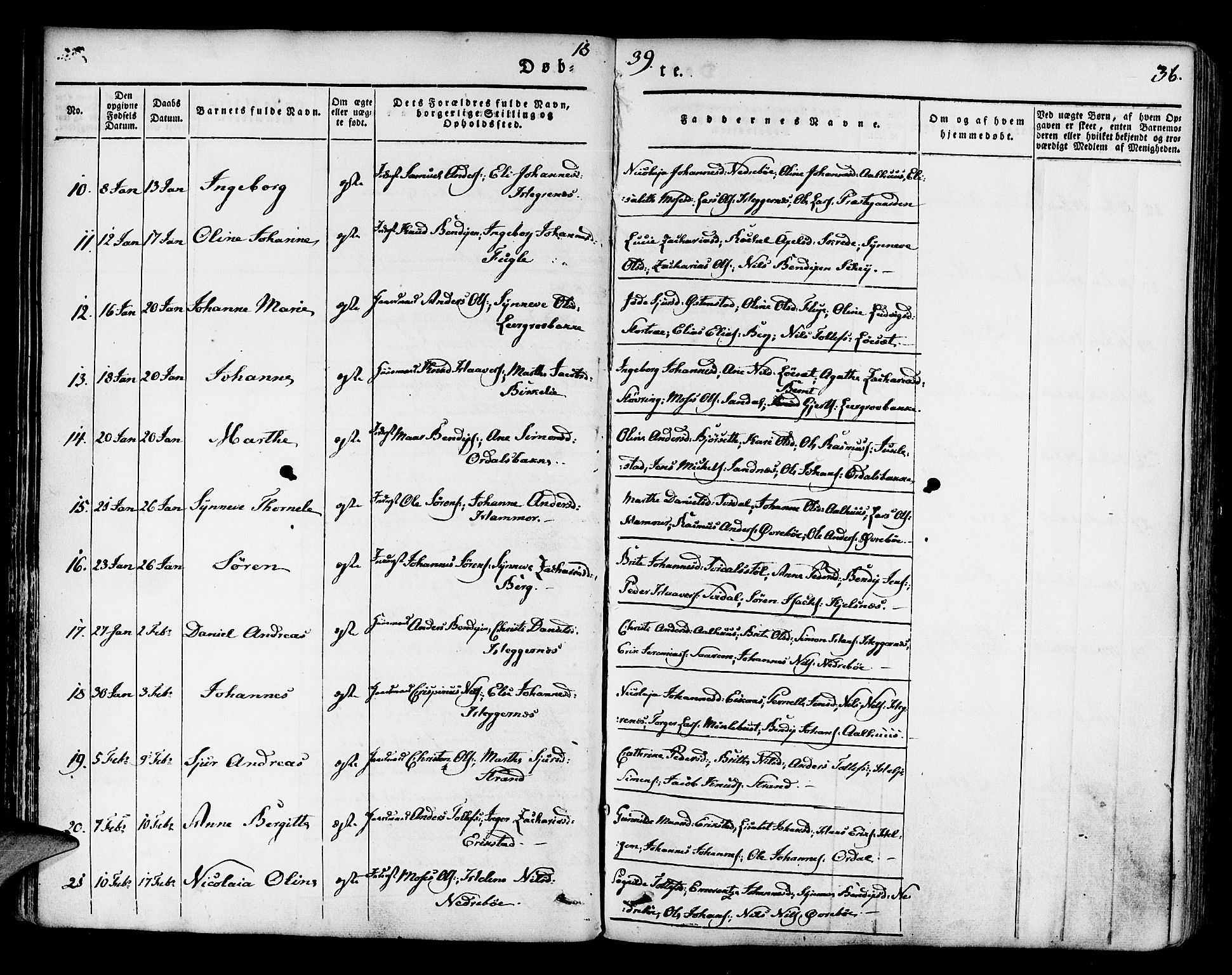 Jølster sokneprestembete, AV/SAB-A-80701/H/Haa/Haaa/L0009: Parish register (official) no. A 9, 1833-1848, p. 36