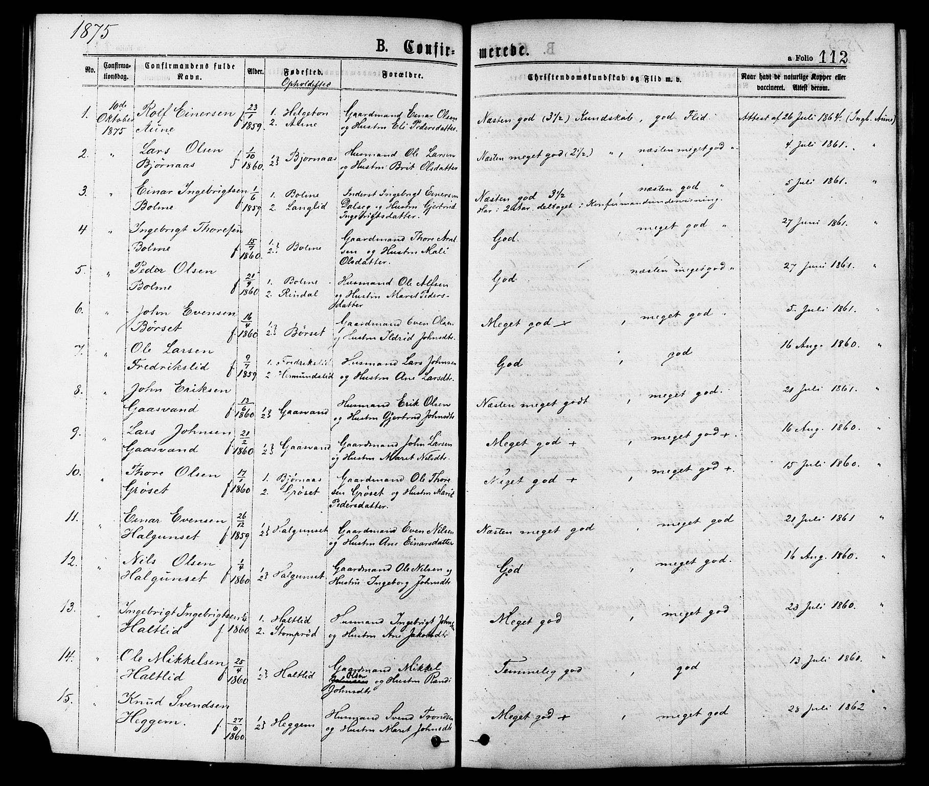 Ministerialprotokoller, klokkerbøker og fødselsregistre - Møre og Romsdal, AV/SAT-A-1454/598/L1068: Parish register (official) no. 598A02, 1872-1881, p. 112