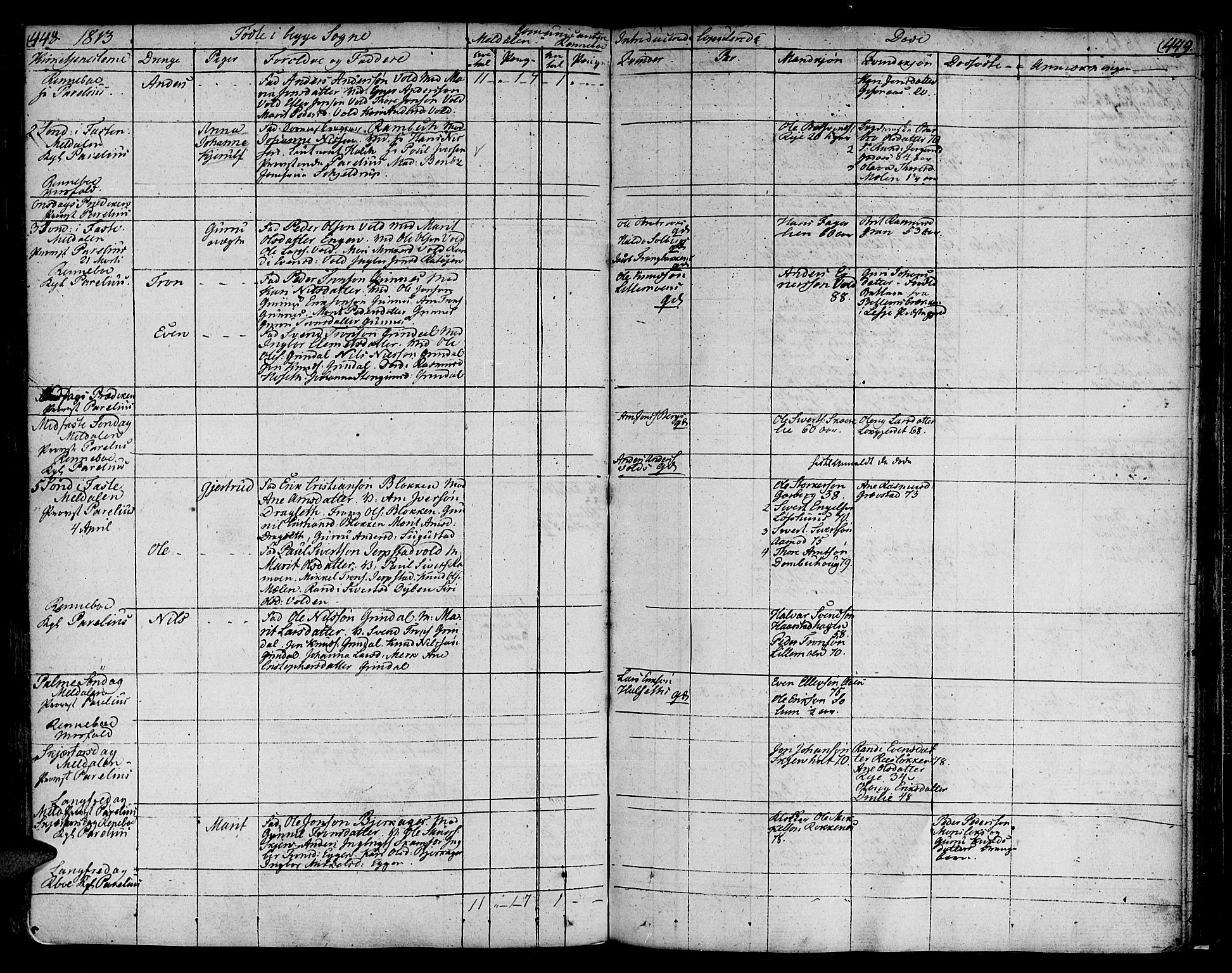 Ministerialprotokoller, klokkerbøker og fødselsregistre - Sør-Trøndelag, AV/SAT-A-1456/672/L0852: Parish register (official) no. 672A05, 1776-1815, p. 448-449