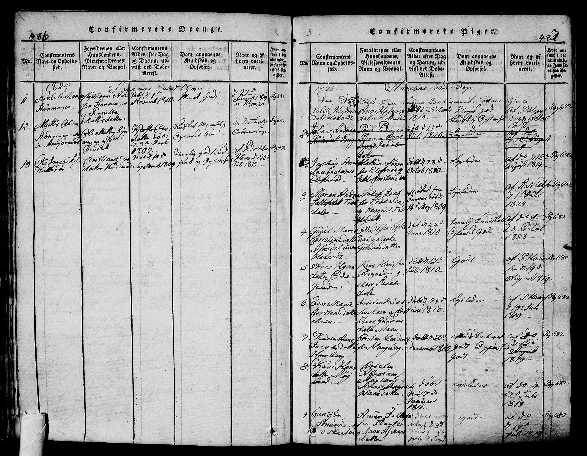 Andebu kirkebøker, AV/SAKO-A-336/G/Ga/L0002: Parish register (copy) no. I 2 /1, 1823-1832, p. 486-487