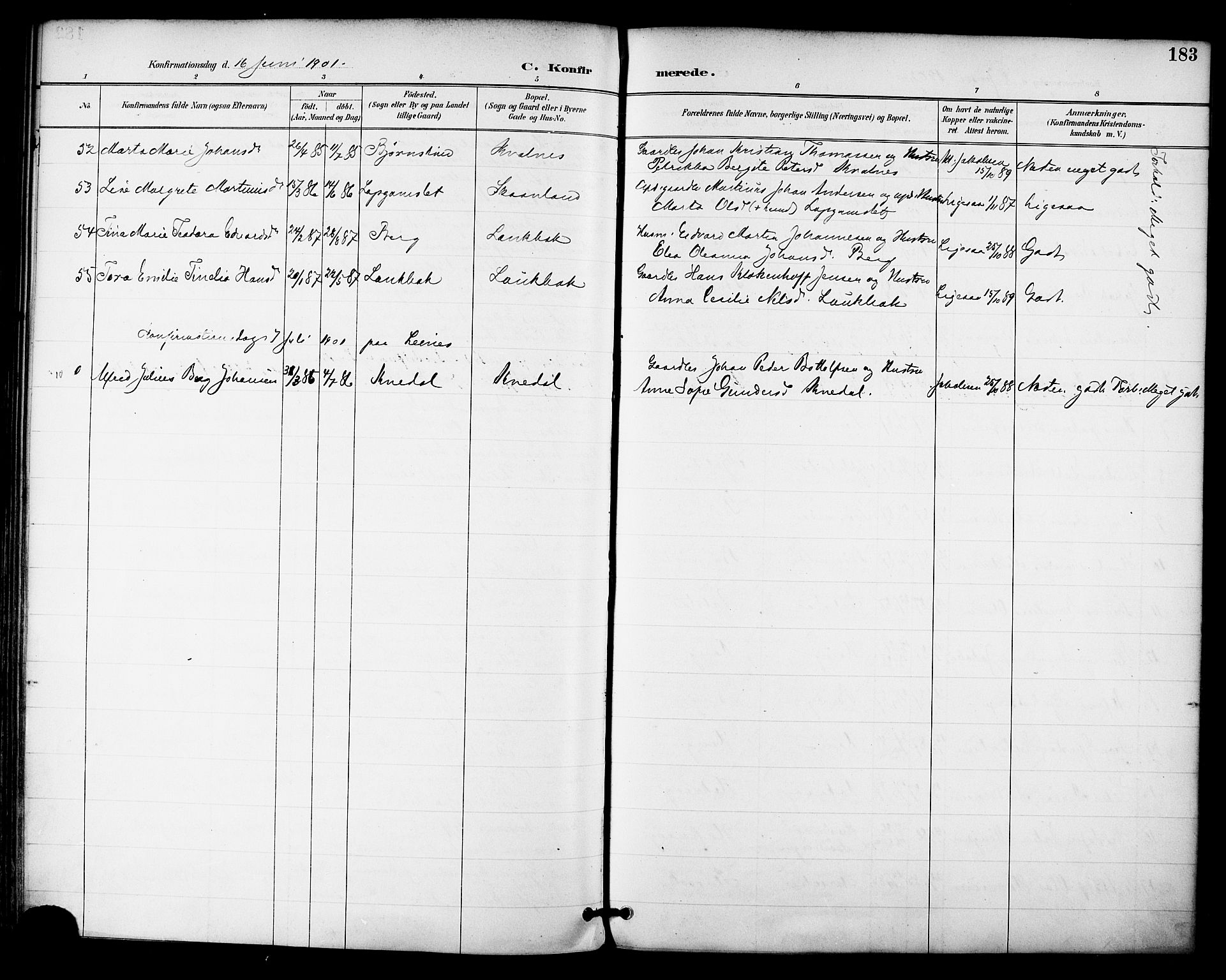 Ministerialprotokoller, klokkerbøker og fødselsregistre - Nordland, AV/SAT-A-1459/855/L0803: Parish register (official) no. 855A11, 1887-1905, p. 183