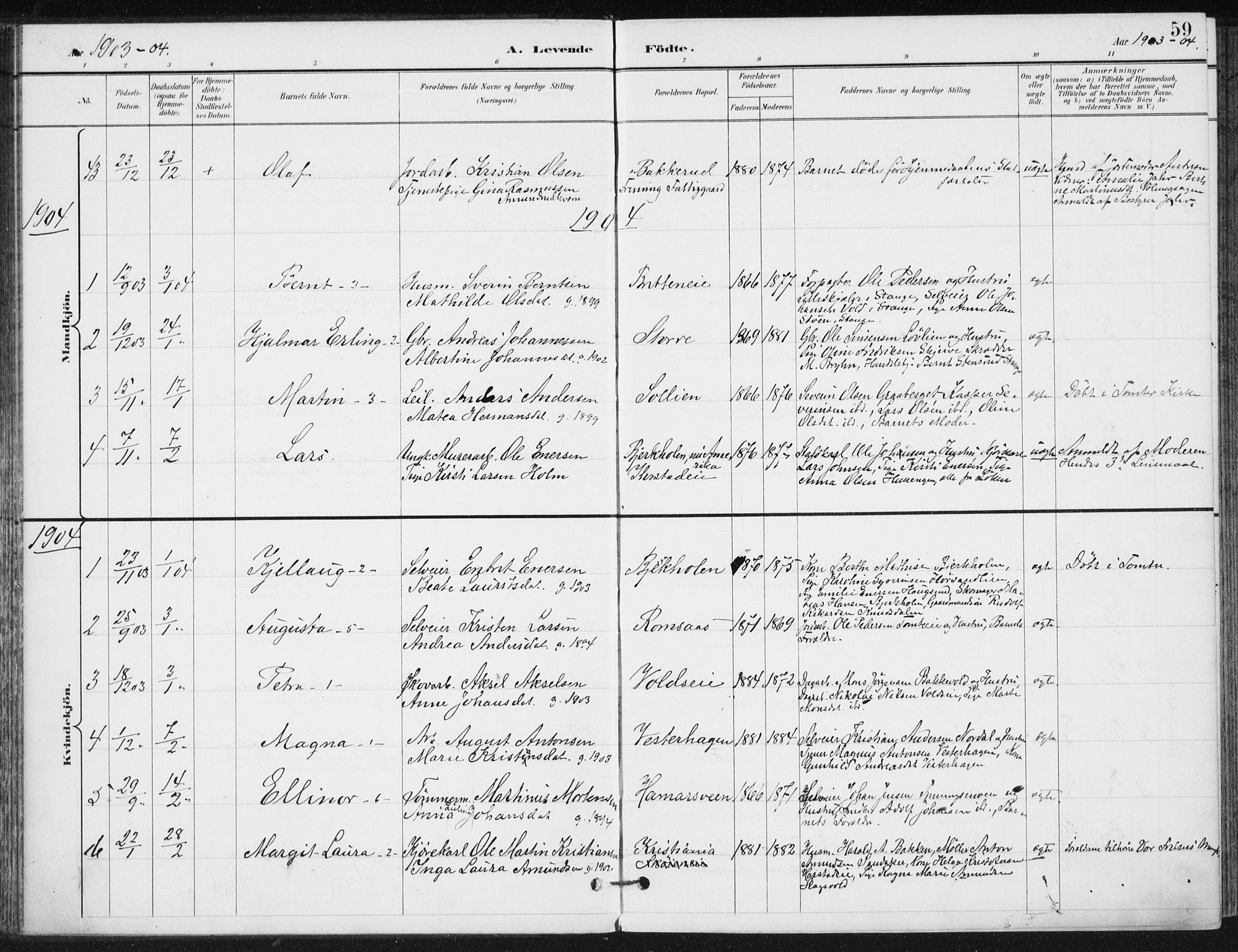 Romedal prestekontor, SAH/PREST-004/K/L0011: Parish register (official) no. 11, 1896-1912, p. 59