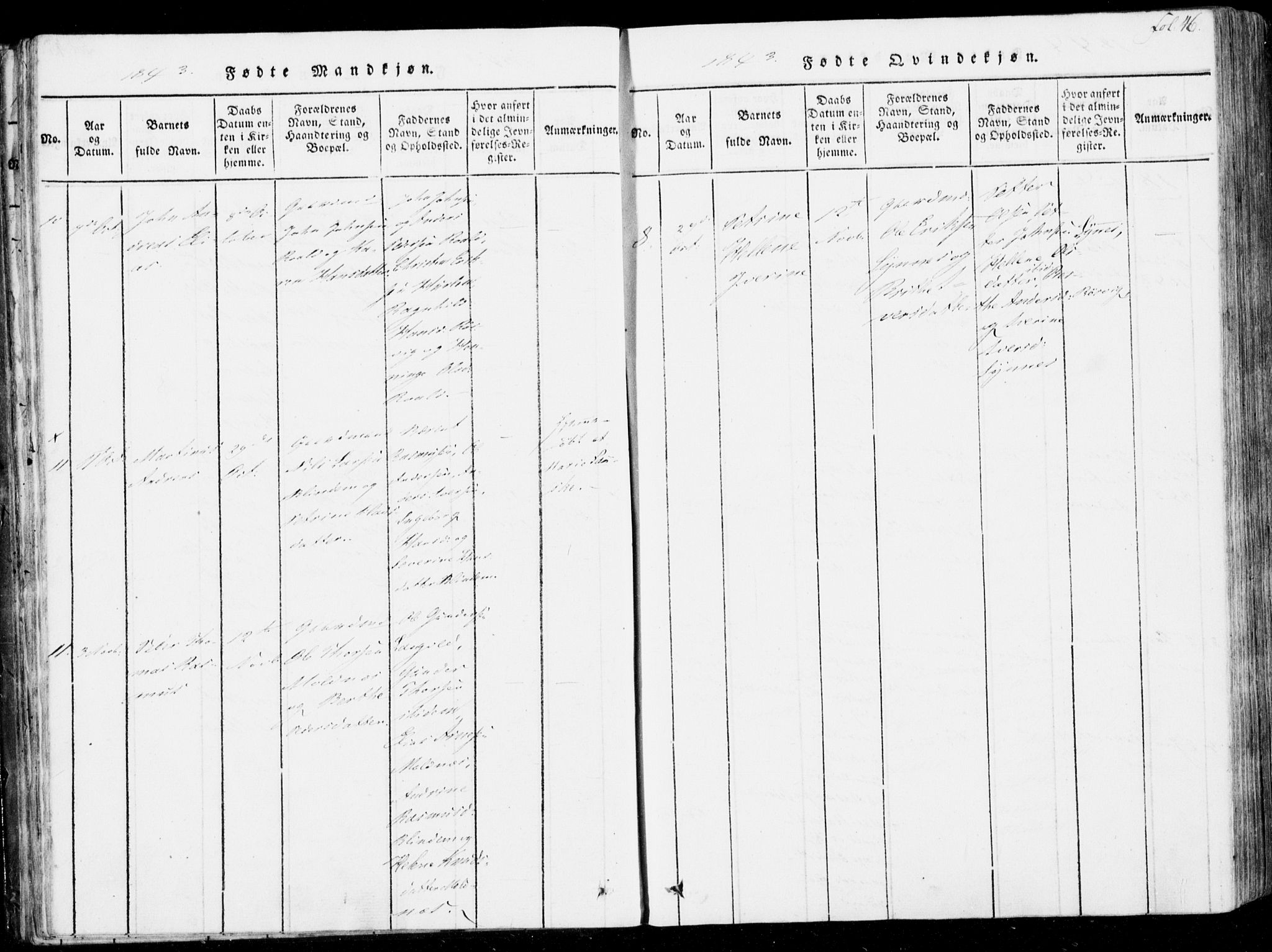 Ministerialprotokoller, klokkerbøker og fødselsregistre - Møre og Romsdal, SAT/A-1454/537/L0517: Parish register (official) no. 537A01, 1818-1862, p. 46