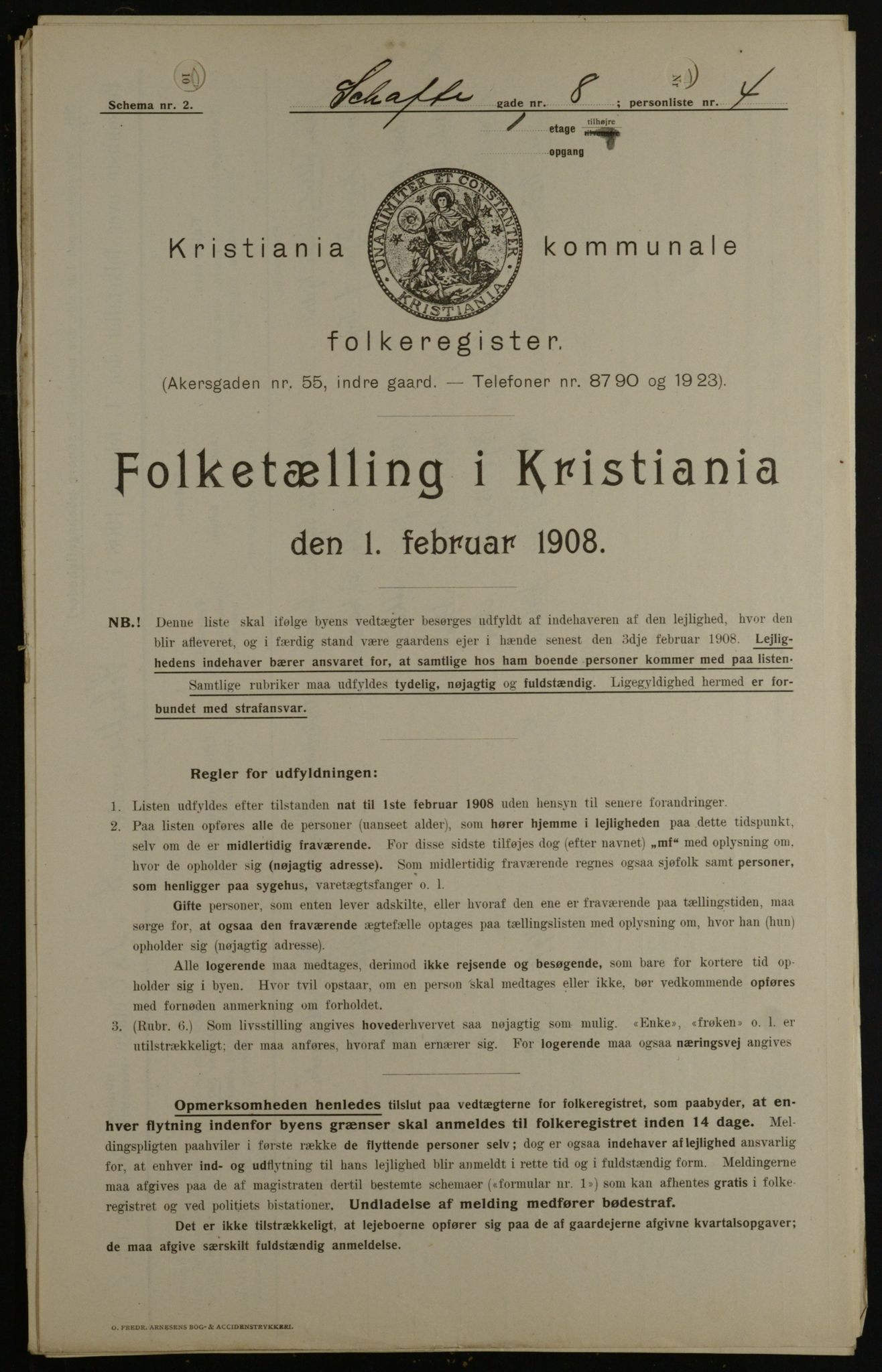 OBA, Municipal Census 1908 for Kristiania, 1908, p. 80558