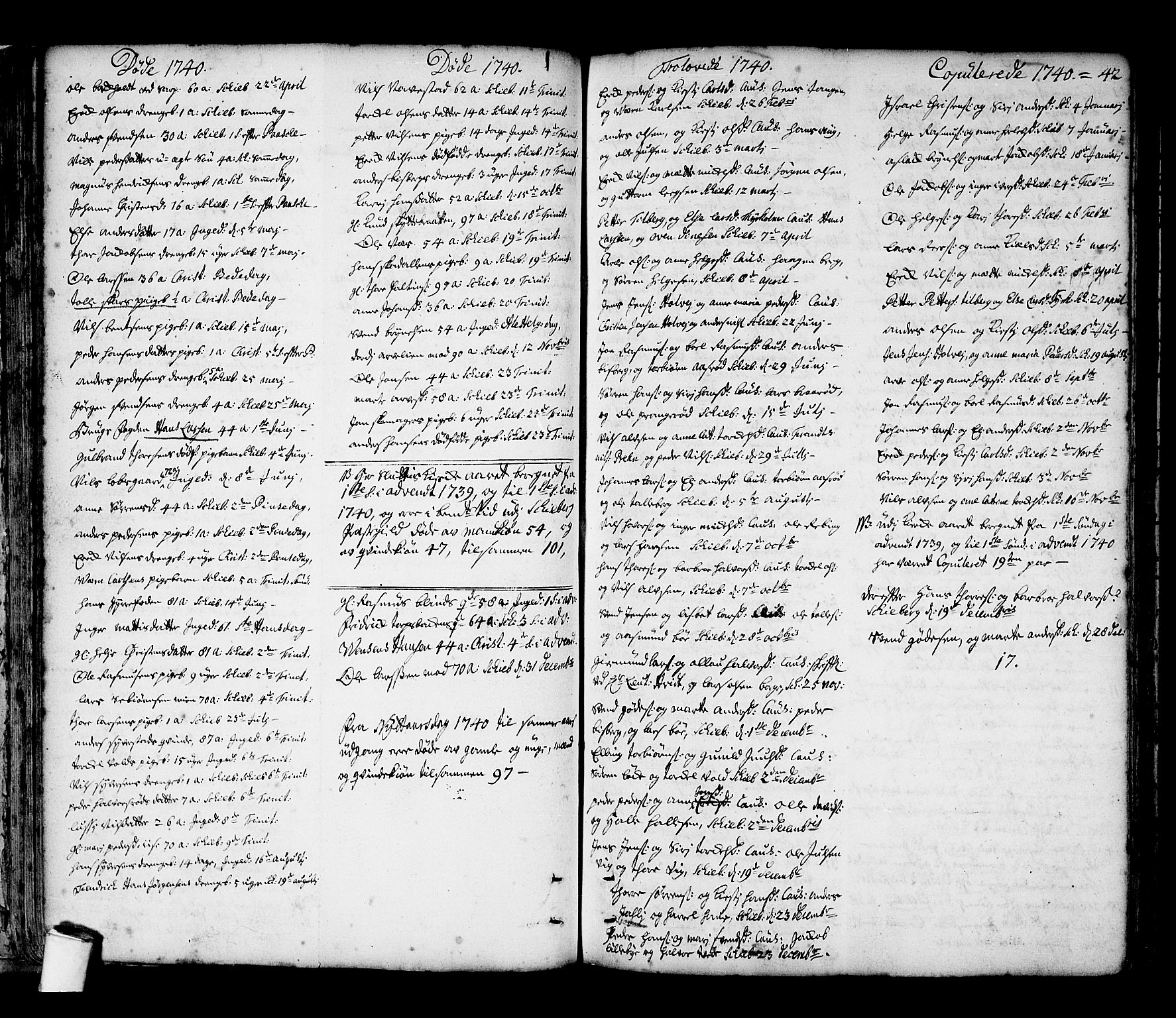 Skjeberg prestekontor Kirkebøker, AV/SAO-A-10923/F/Fa/L0002: Parish register (official) no. I 2, 1726-1791, p. 42