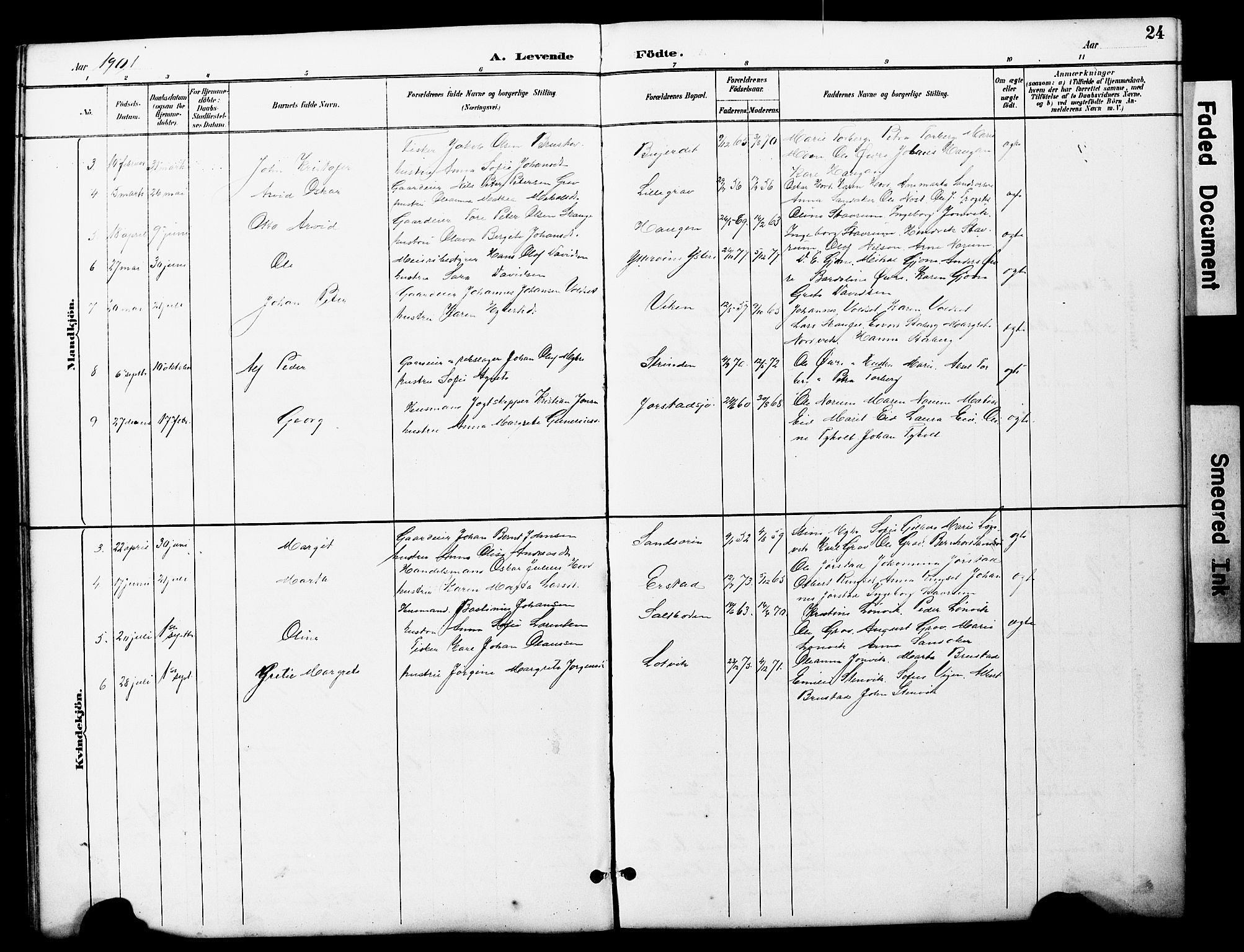 Ministerialprotokoller, klokkerbøker og fødselsregistre - Nord-Trøndelag, SAT/A-1458/722/L0226: Parish register (copy) no. 722C02, 1889-1927, p. 24