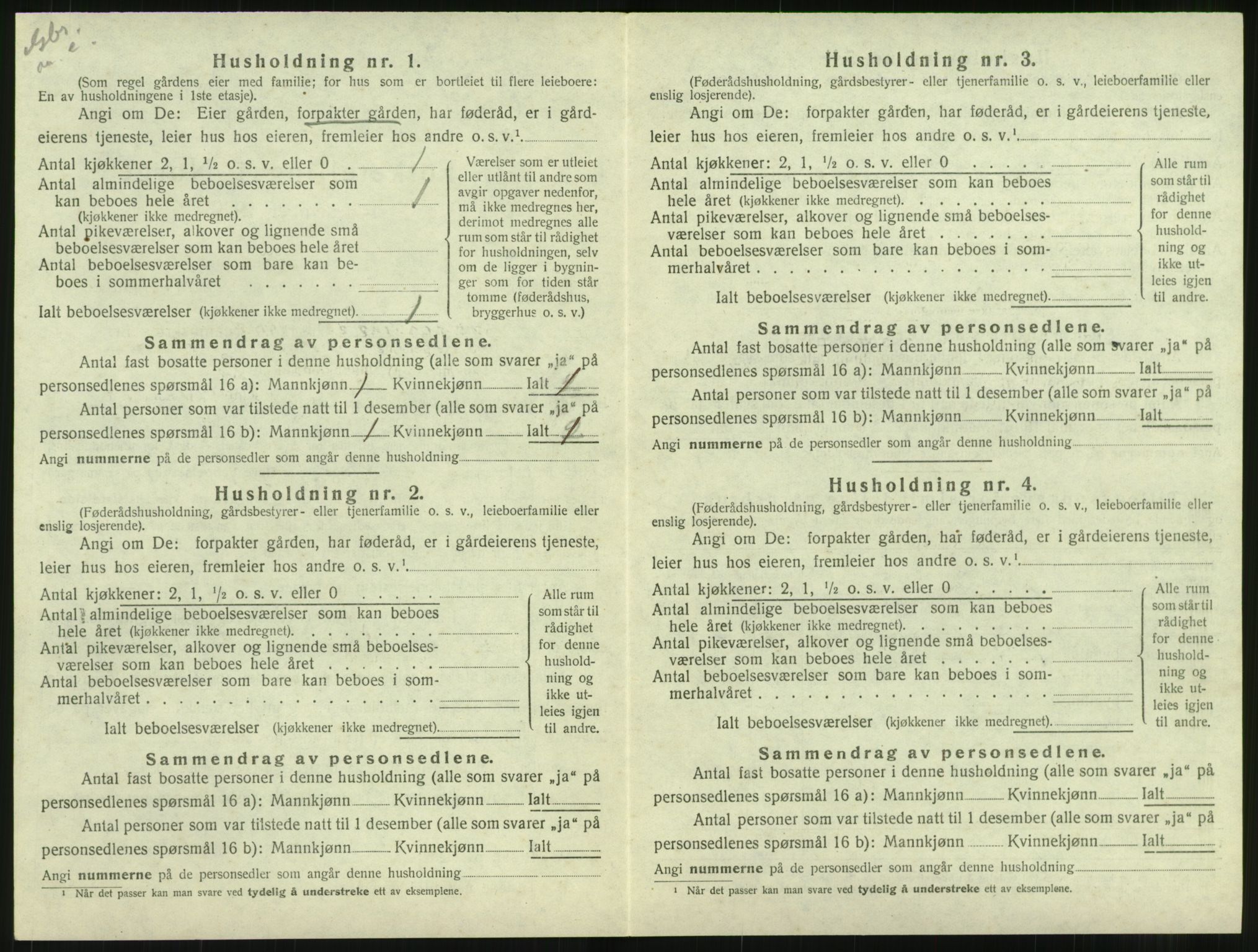 SAT, 1920 census for Hustad, 1920, p. 364