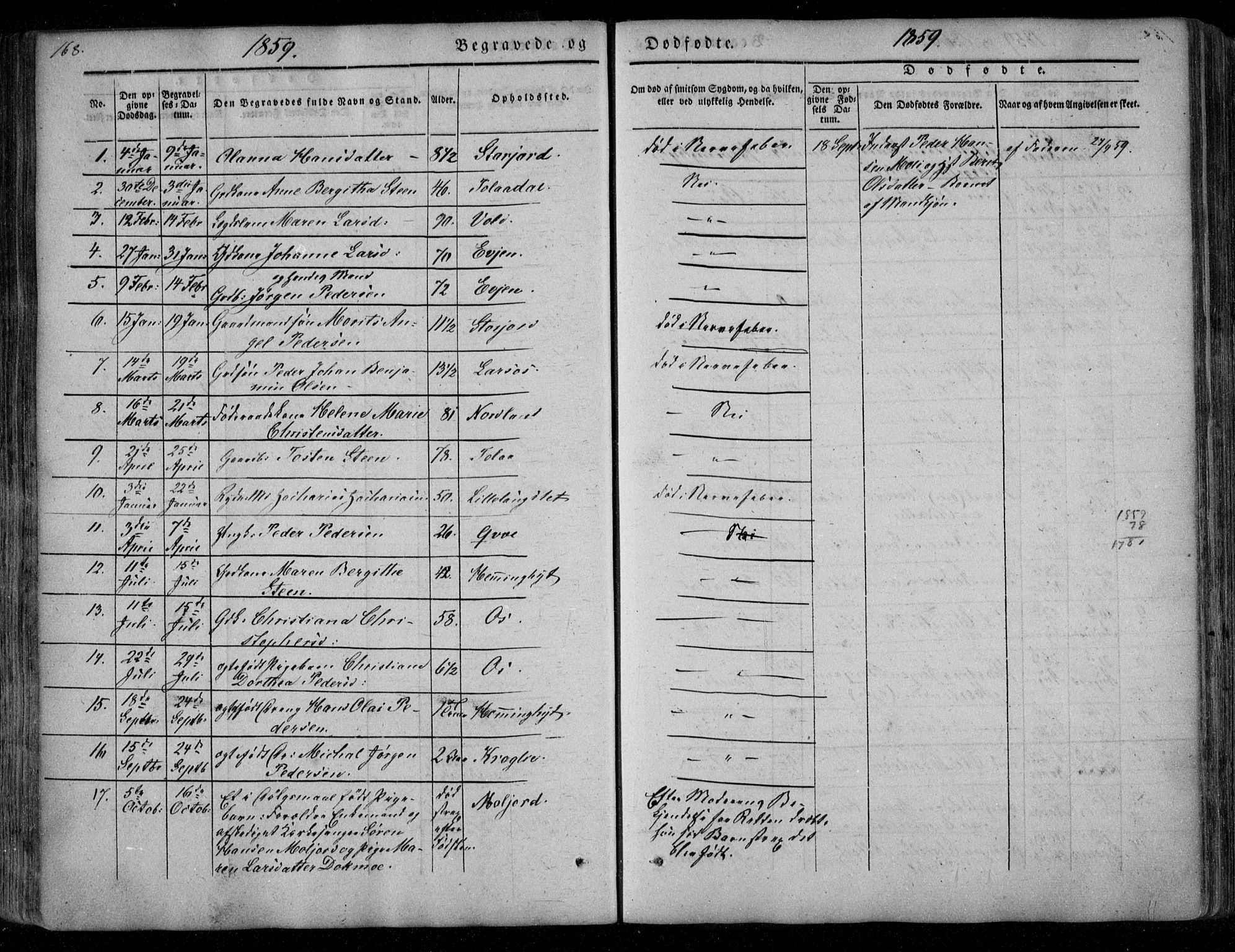 Ministerialprotokoller, klokkerbøker og fødselsregistre - Nordland, AV/SAT-A-1459/846/L0644: Parish register (official) no. 846A02, 1837-1872, p. 168