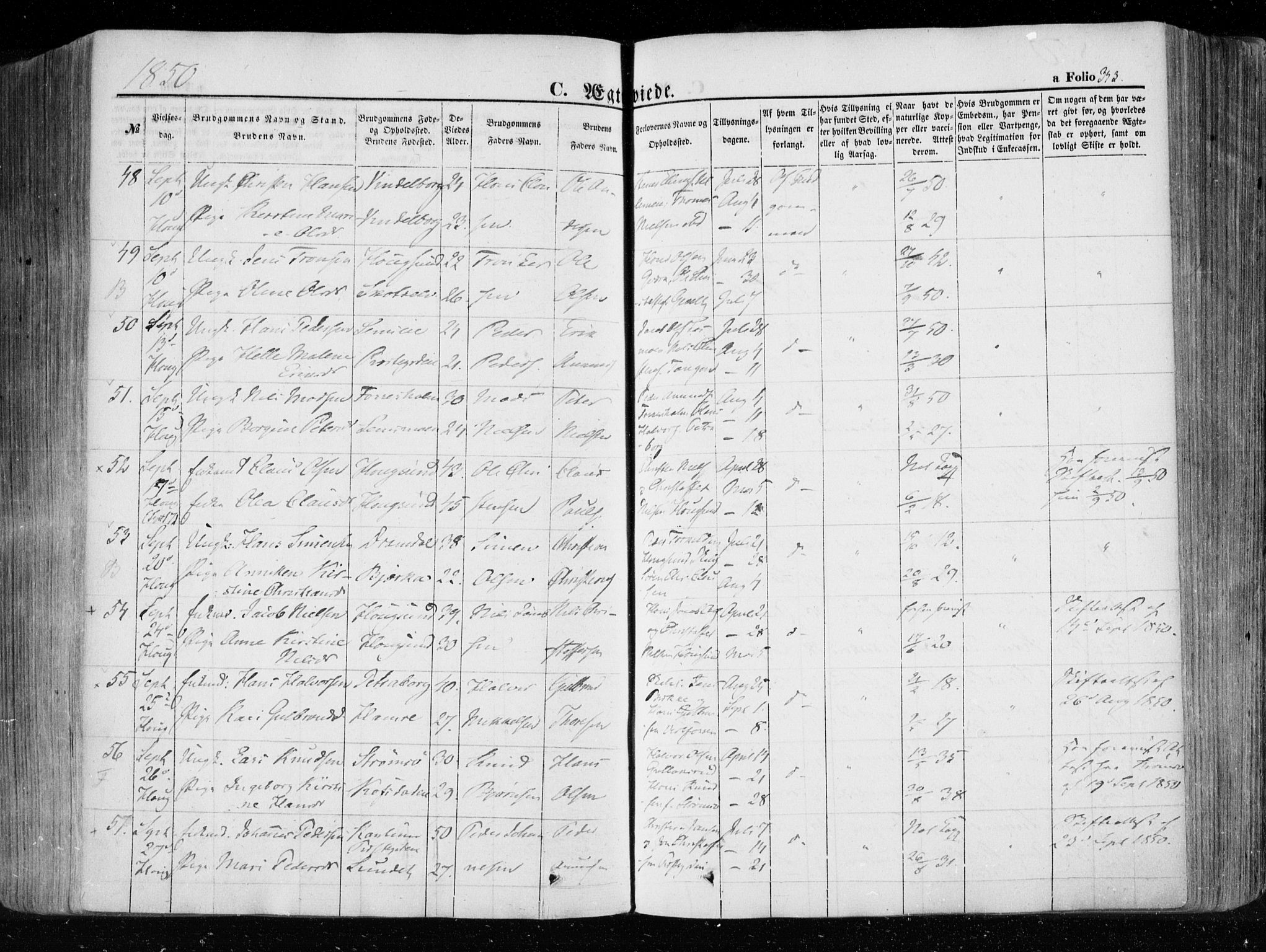 Eiker kirkebøker, AV/SAKO-A-4/F/Fa/L0014: Parish register (official) no. I 14, 1846-1854, p. 343