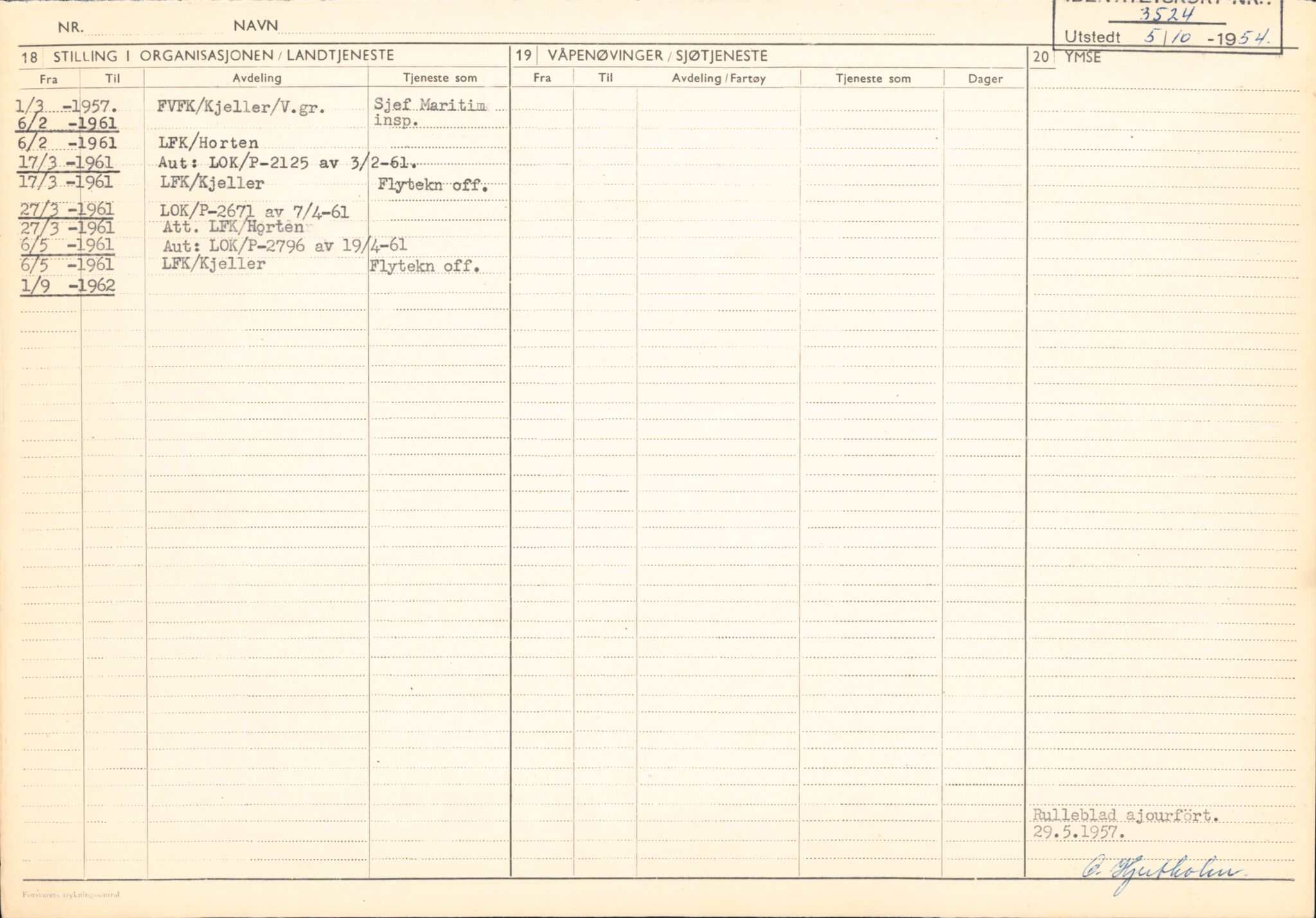 Forsvaret, Forsvarets overkommando/Luftforsvarsstaben, AV/RA-RAFA-4079/P/Pa/L0013: Personellmapper, 1905, p. 138