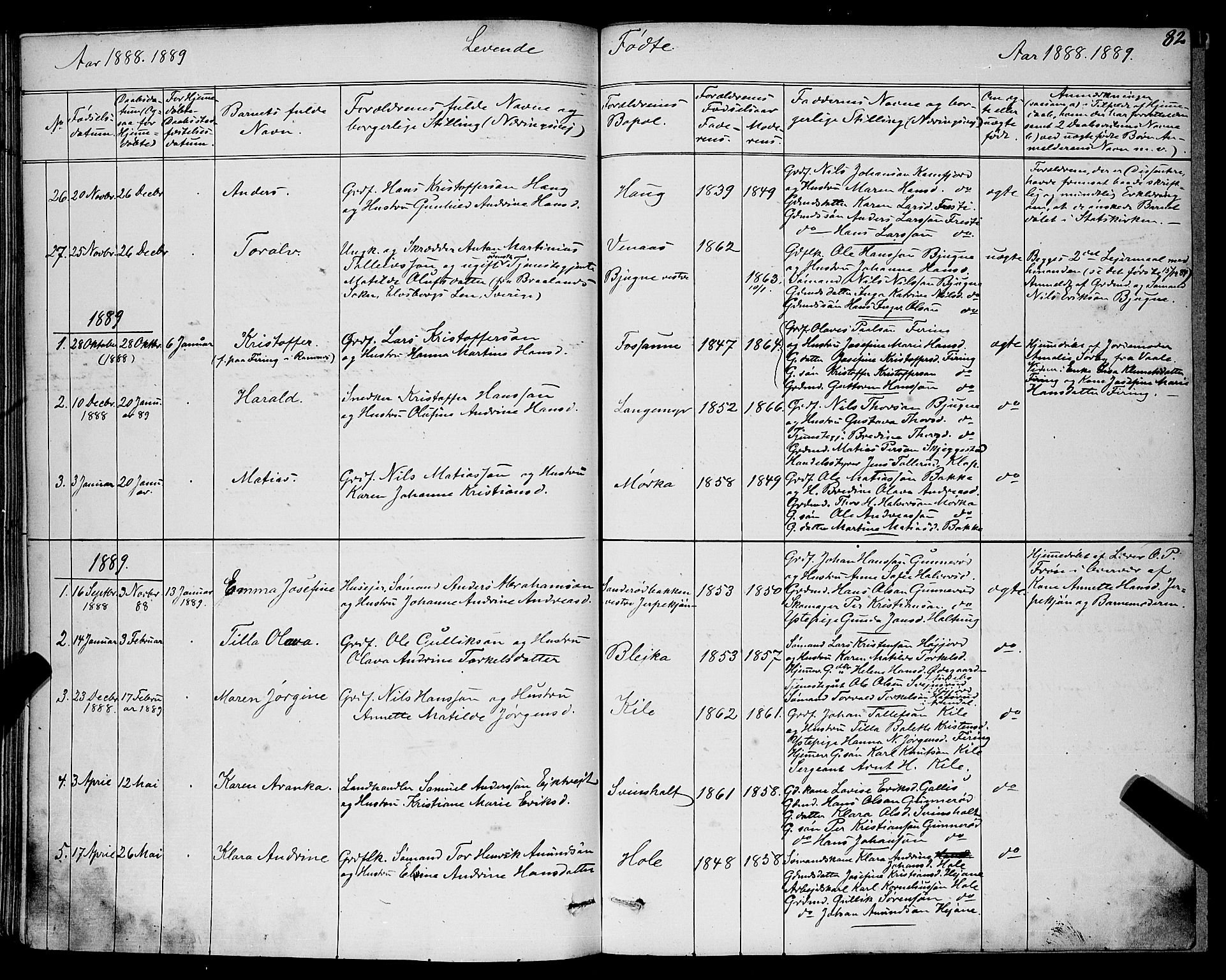 Ramnes kirkebøker, AV/SAKO-A-314/G/Ga/L0003: Parish register (copy) no. I 3, 1870-1896, p. 82