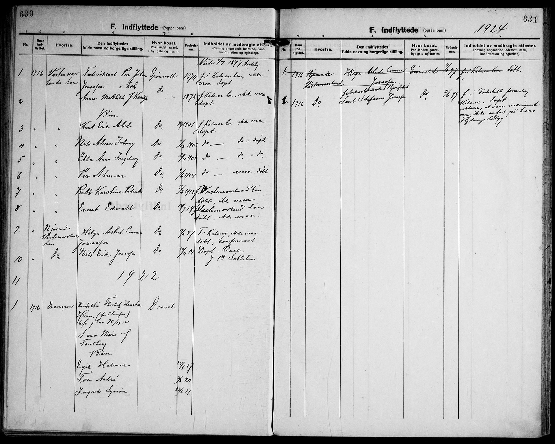 Strømsgodset kirkebøker, AV/SAKO-A-324/F/Fa/L0003: Parish register (official) no. 3, 1920-1936, p. 630-631