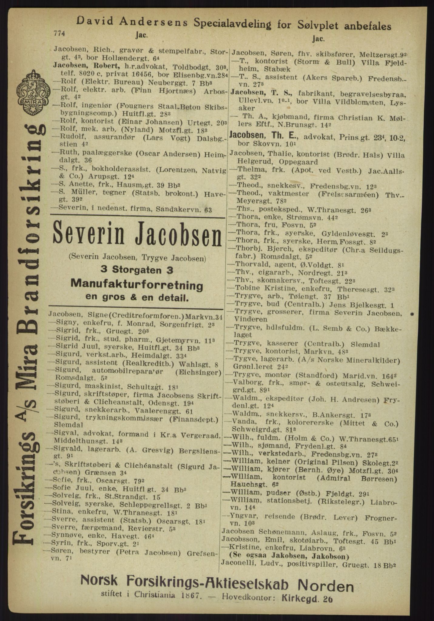 Kristiania/Oslo adressebok, PUBL/-, 1918, p. 799