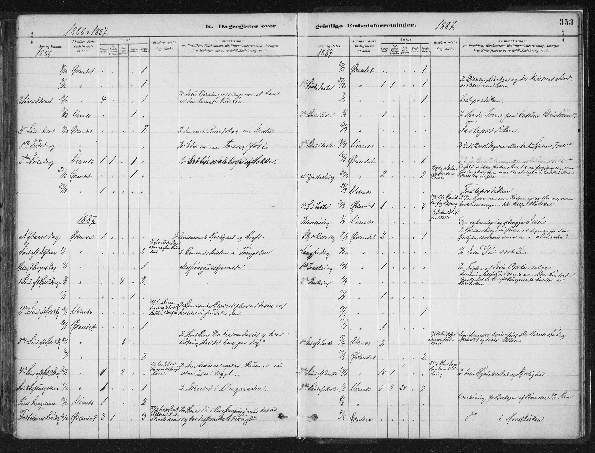 Ministerialprotokoller, klokkerbøker og fødselsregistre - Sør-Trøndelag, SAT/A-1456/659/L0739: Parish register (official) no. 659A09, 1879-1893, p. 353