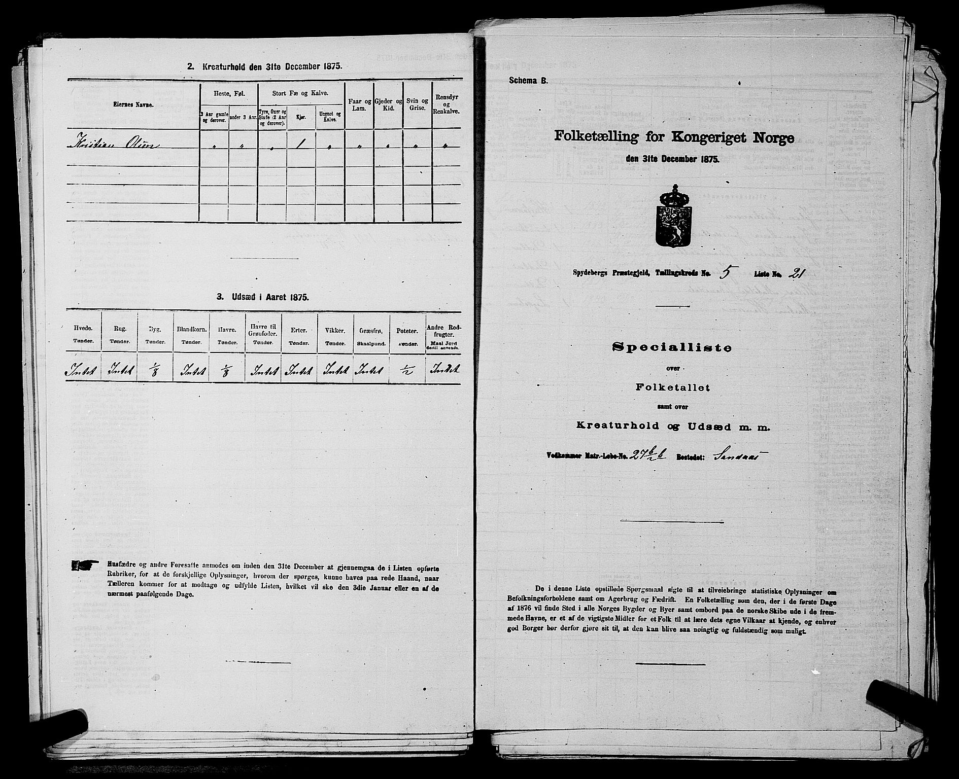 RA, 1875 census for 0123P Spydeberg, 1875, p. 683