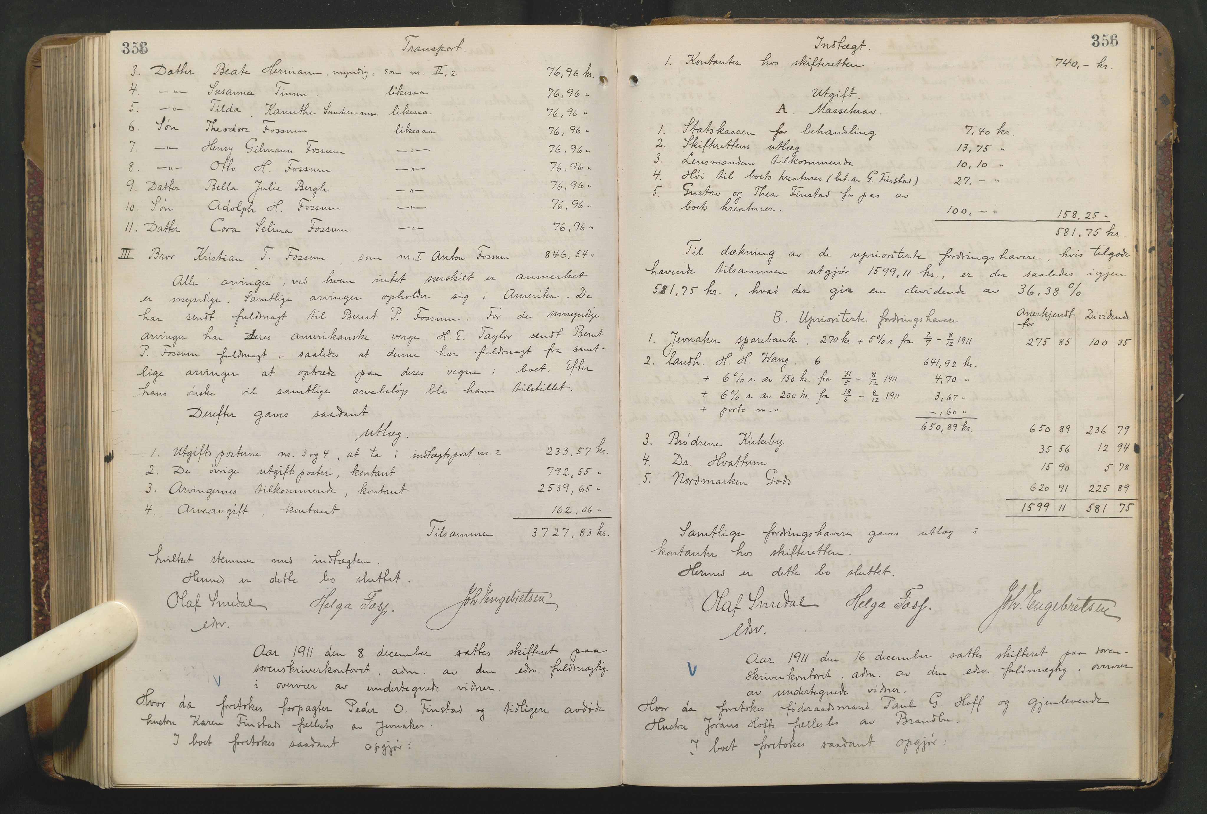 Hadeland og Land tingrett, AV/SAH-TING-010/J/Jd/L0004: Skifteutlodningsprotokoll, 1900-1913, p. 356