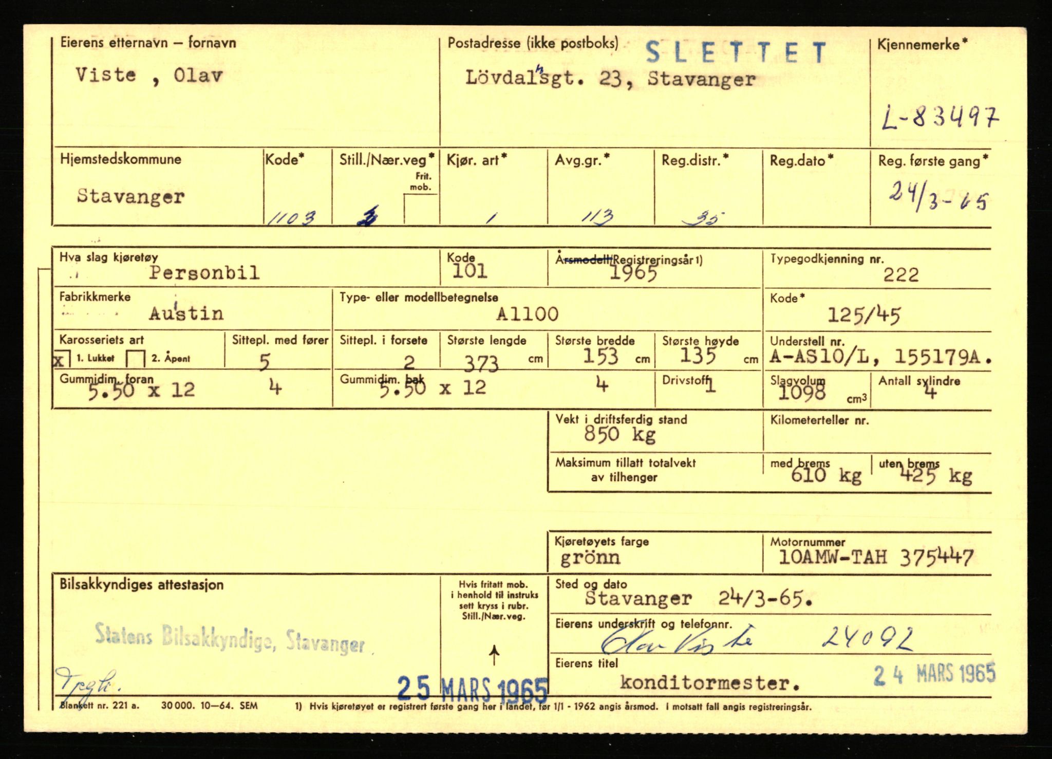 Stavanger trafikkstasjon, AV/SAST-A-101942/0/F/L0072: L-82200 - L-84099, 1930-1971, p. 1575