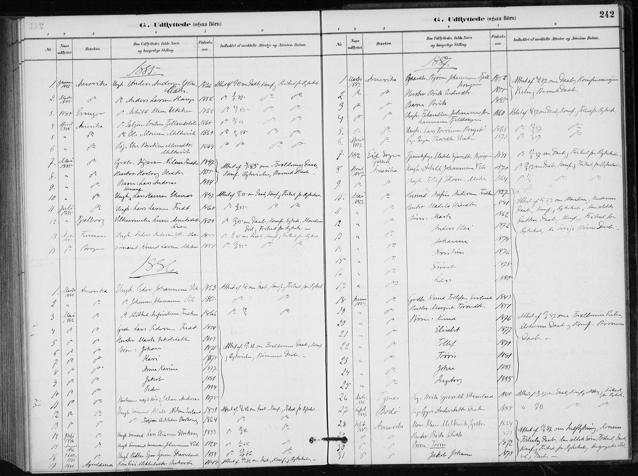 Skånevik sokneprestembete, SAB/A-77801/H/Haa: Parish register (official) no. C  1, 1879-1917, p. 242