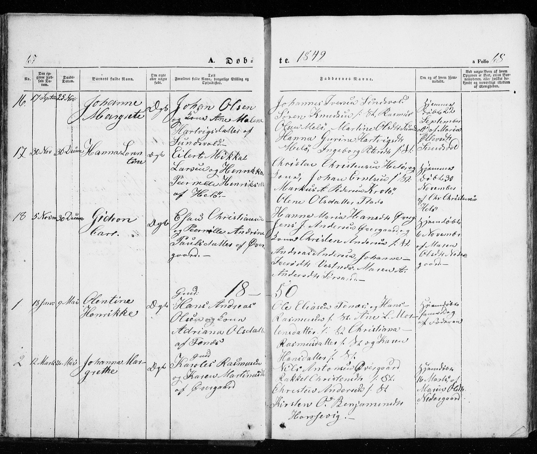 Trondenes sokneprestkontor, SATØ/S-1319/H/Ha/L0010kirke: Parish register (official) no. 10, 1840-1865, p. 67-68