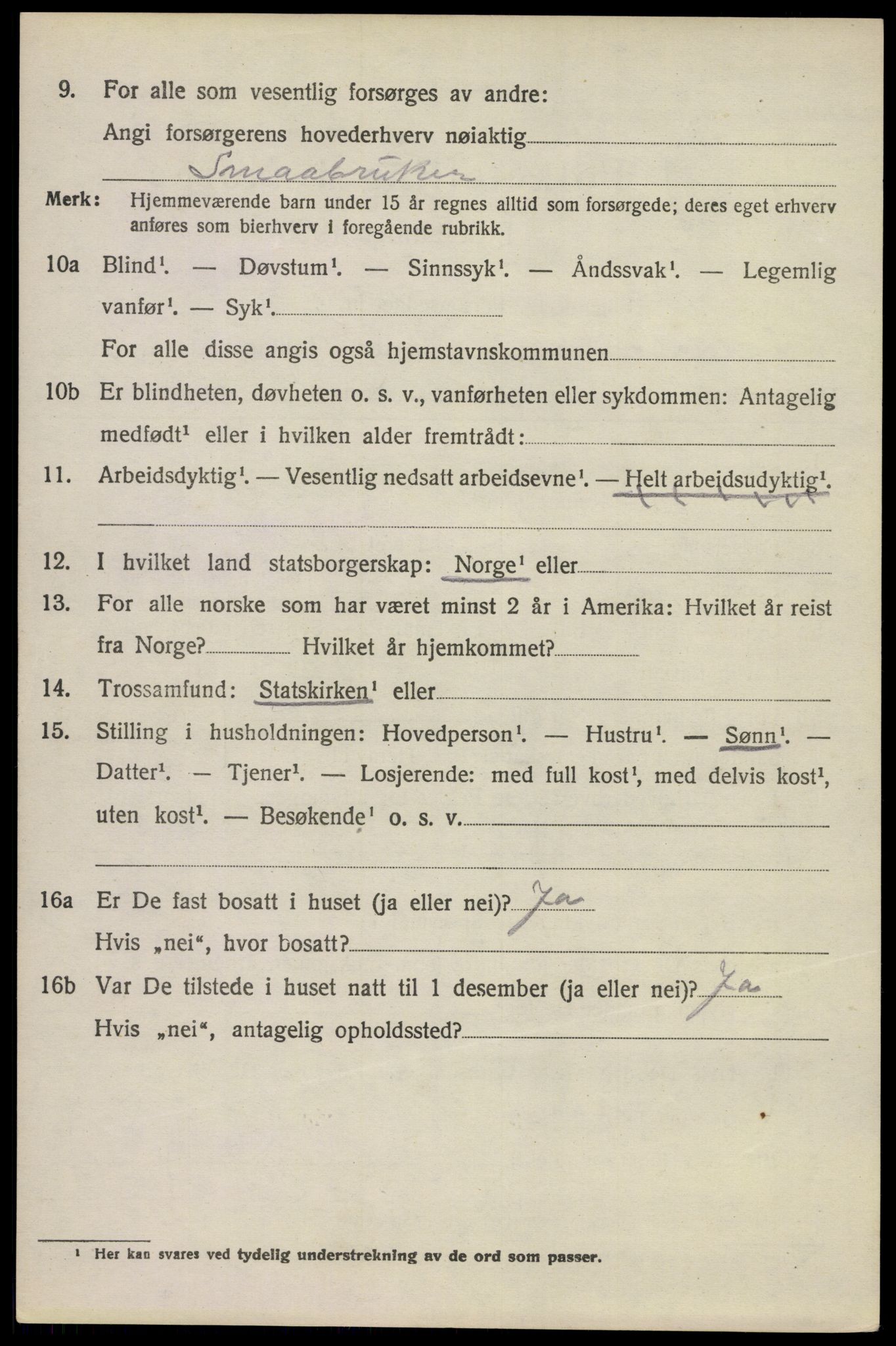 SAKO, 1920 census for Lardal, 1920, p. 5240