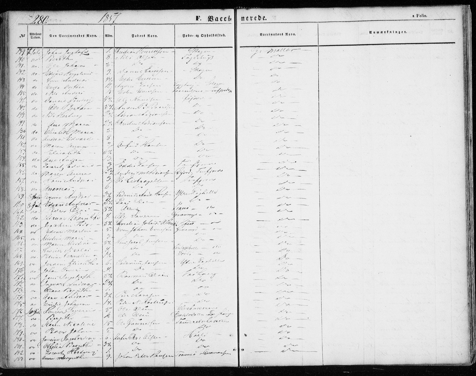 Lenvik sokneprestembete, SATØ/S-1310/H/Ha/Haa/L0007kirke: Parish register (official) no. 7, 1855-1865, p. 280