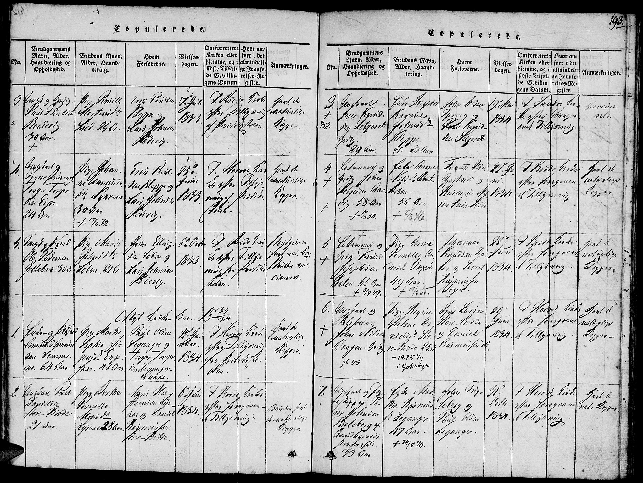 Ministerialprotokoller, klokkerbøker og fødselsregistre - Møre og Romsdal, SAT/A-1454/504/L0054: Parish register (official) no. 504A01, 1816-1861, p. 193