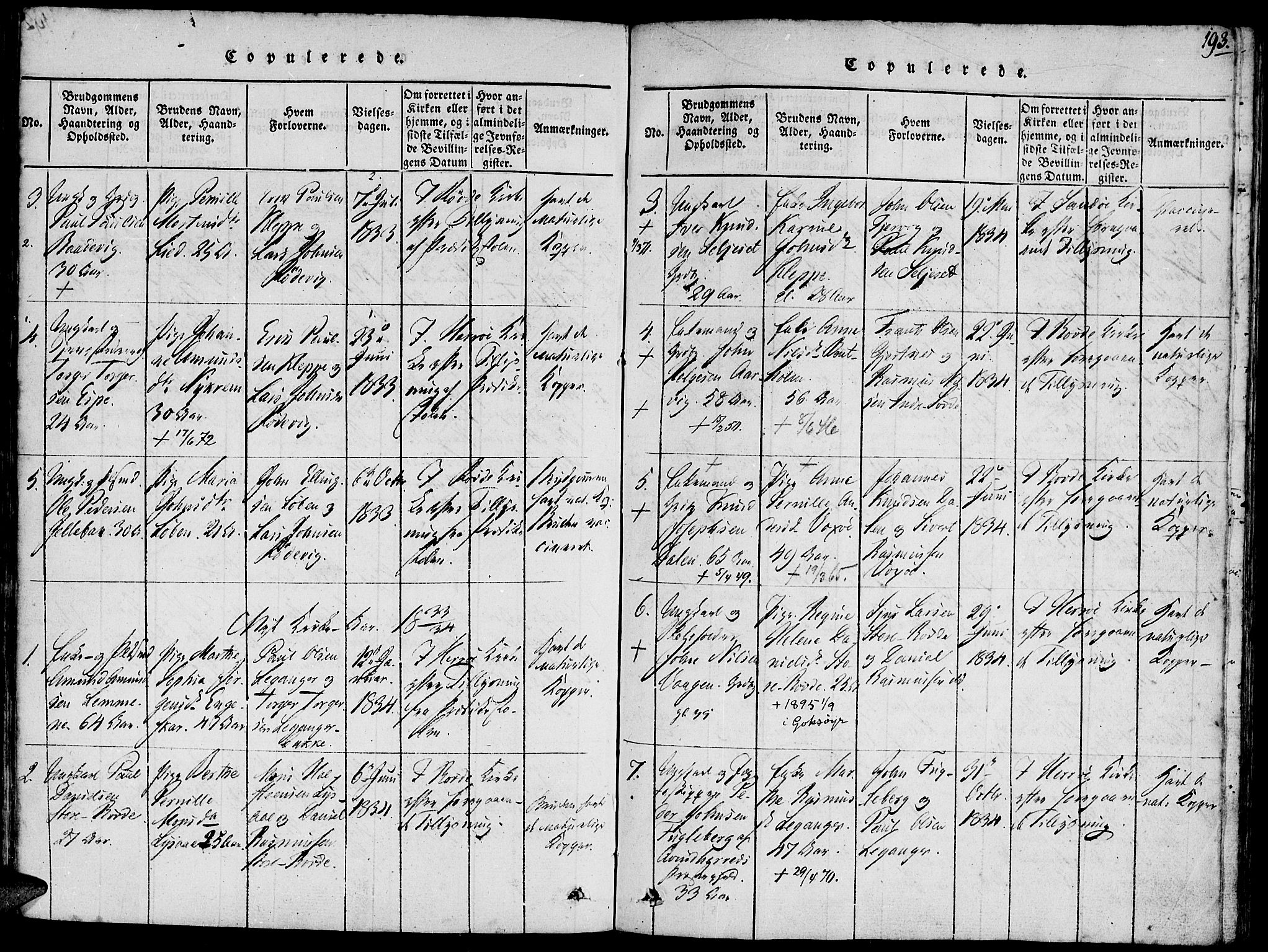 Ministerialprotokoller, klokkerbøker og fødselsregistre - Møre og Romsdal, AV/SAT-A-1454/504/L0054: Parish register (official) no. 504A01, 1816-1861, p. 193