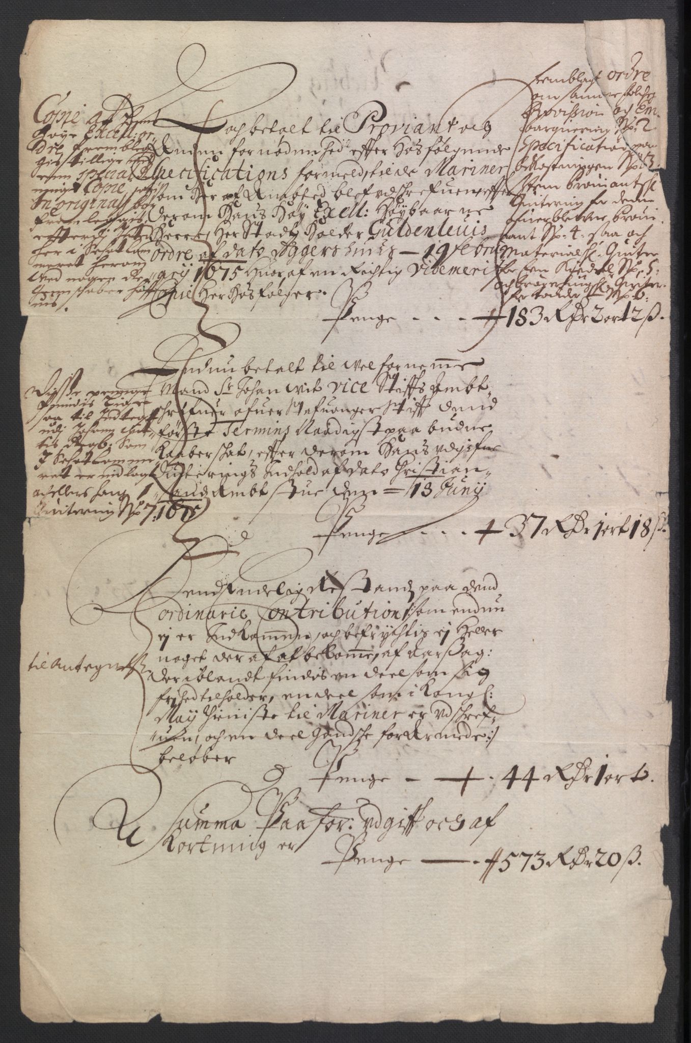 Rentekammeret inntil 1814, Reviderte regnskaper, Byregnskaper, RA/EA-4066/R/Ro/L0300: [O3] Kontribusjonsregnskap, 1661-1678, p. 148