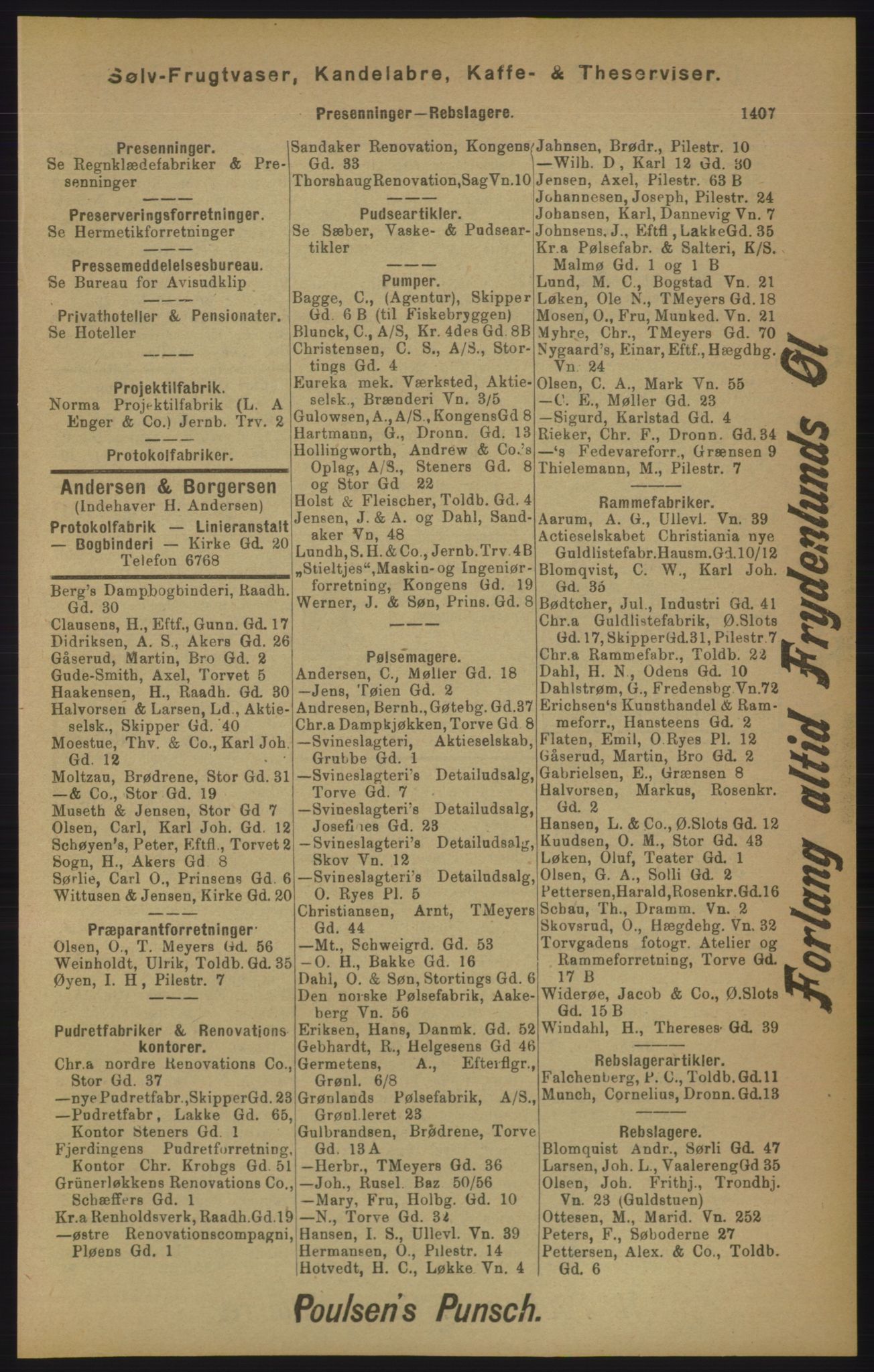 Kristiania/Oslo adressebok, PUBL/-, 1905, p. 1407