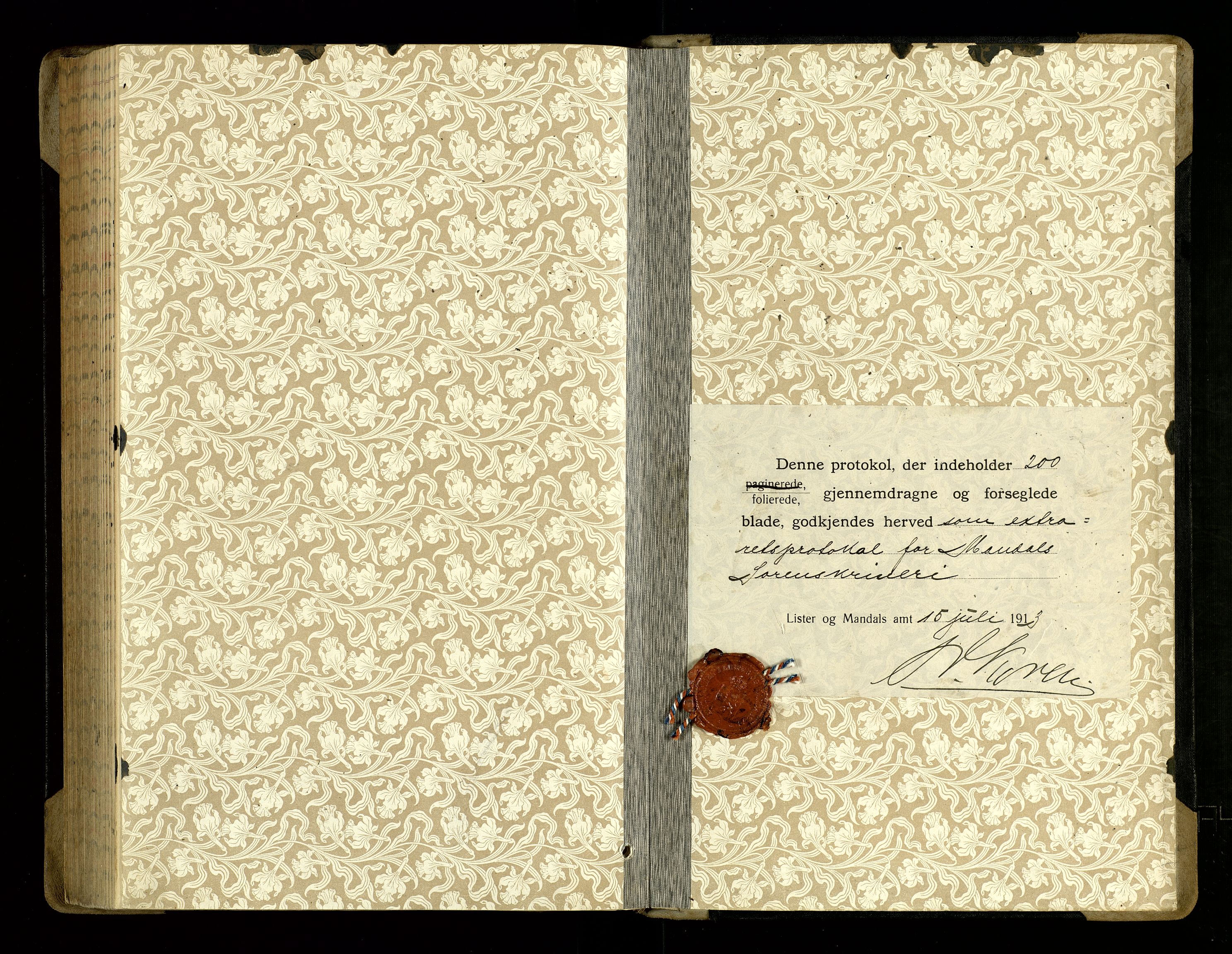 Mandal sorenskriveri, SAK/1221-0005/001/F/Fb/L0033: Ekstrarettsprotokoll nr 31, 1914-1917, p. 202